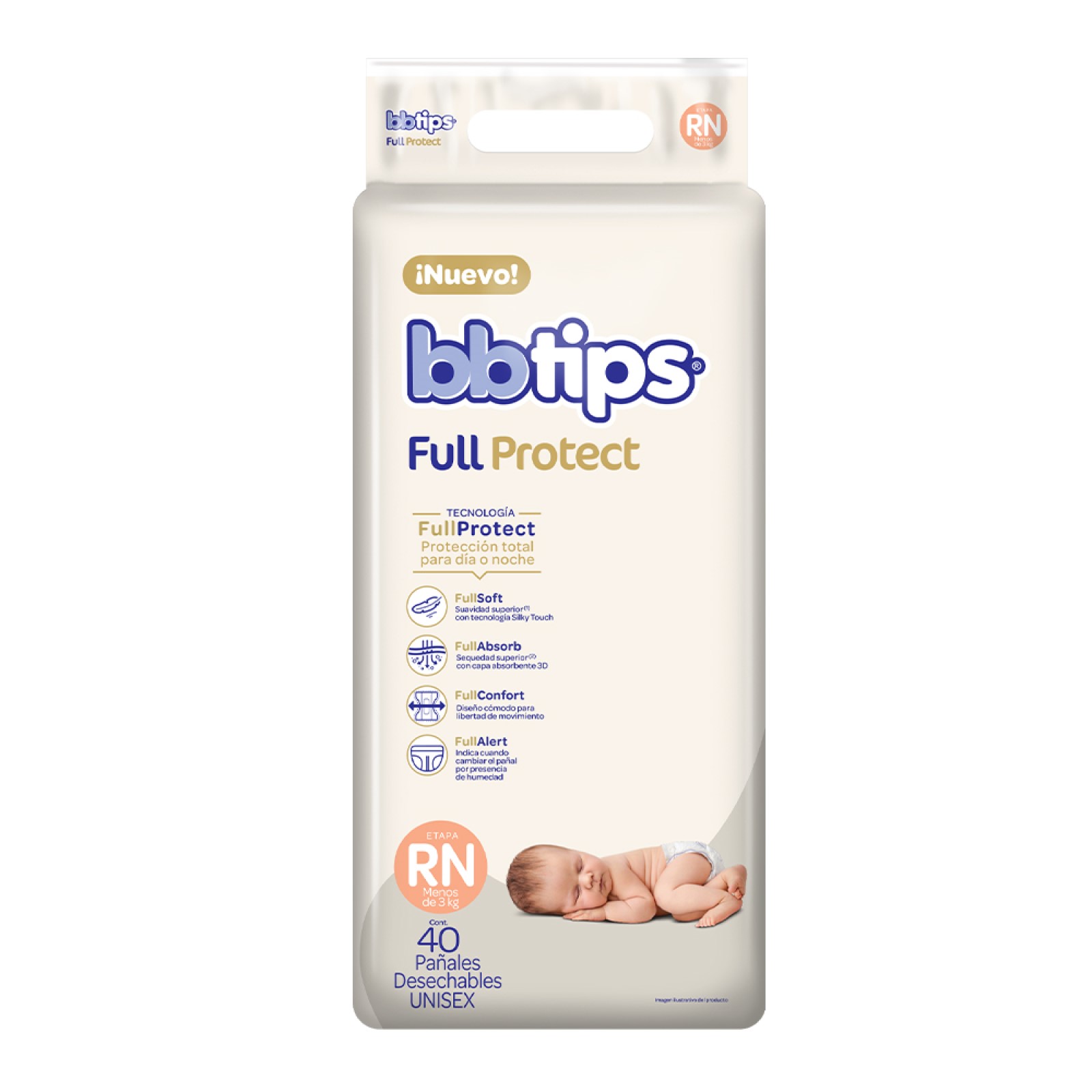 Bbtips Pa&ntilde;ales Full Protect Talla 0 Reci&eacute;n Nacido 40 Piezas
