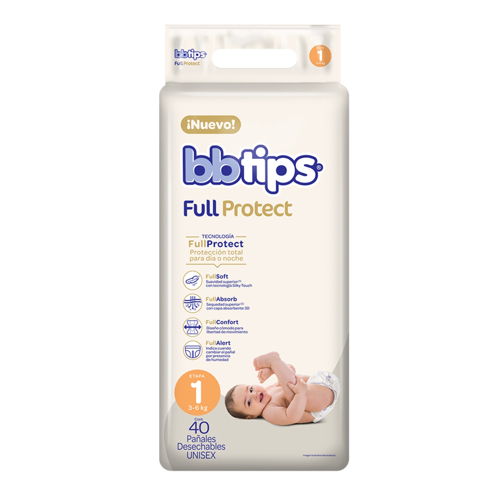 Bbtips Pa&ntilde;ales Full Protect Talla 1 Peque&ntilde;a 40 Piezas