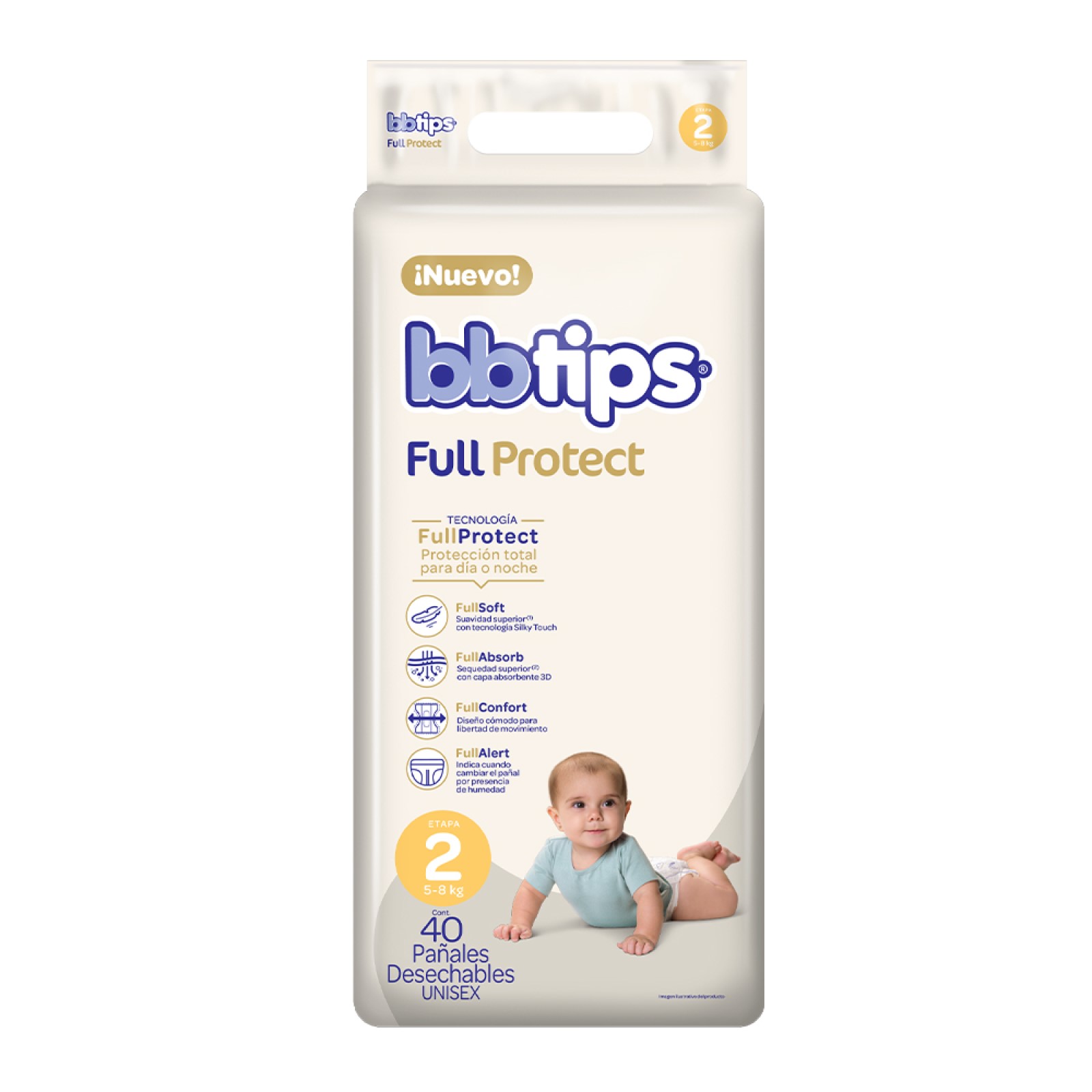 Bbtips Pa&ntilde;ales Full Protect Talla 2 Chica 40 Piezas