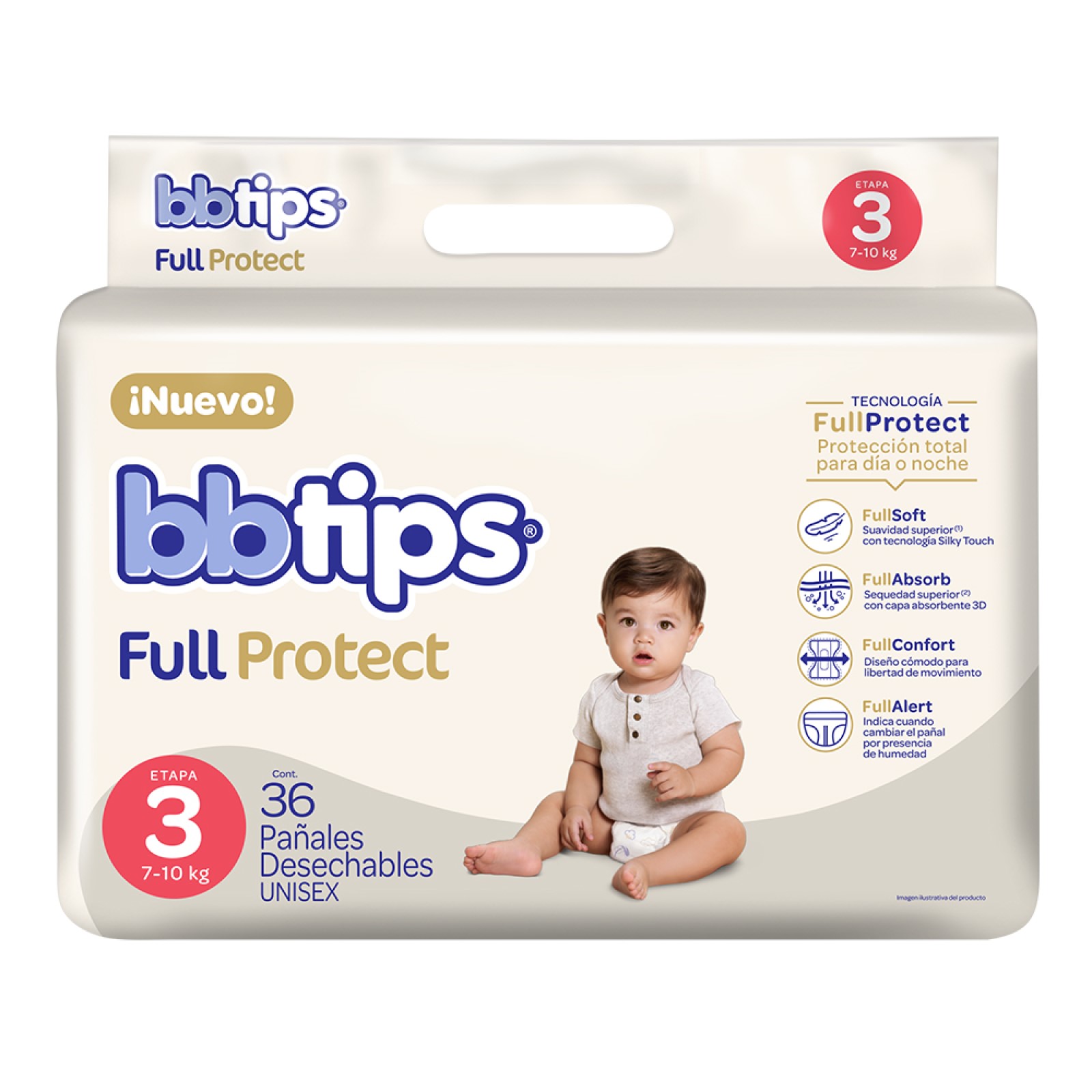 Bbtips Pa&ntilde;ales Full Protect Talla 3 Mediana 36 Piezas