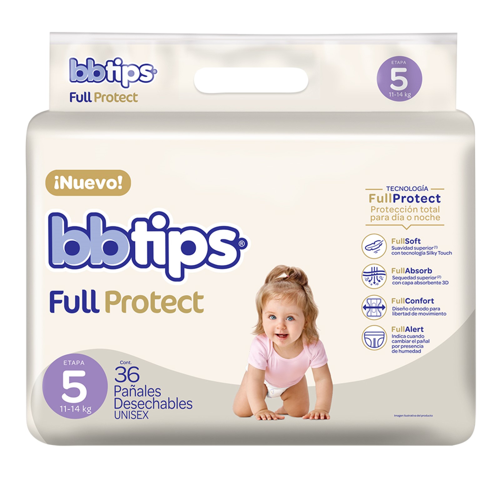 Bbtips Pa&ntilde;ales Full Protect Talla 5 X-Grande 36 Piezas