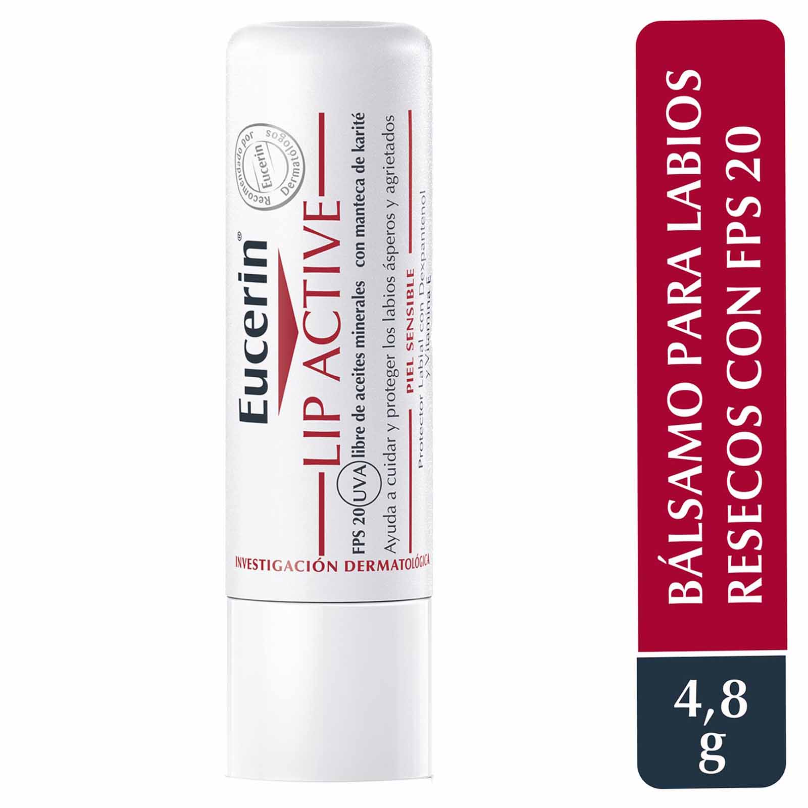 Eucerin pH5 Protector Labial piel seca y sensible FPS 20 Día y Noche 4.8g