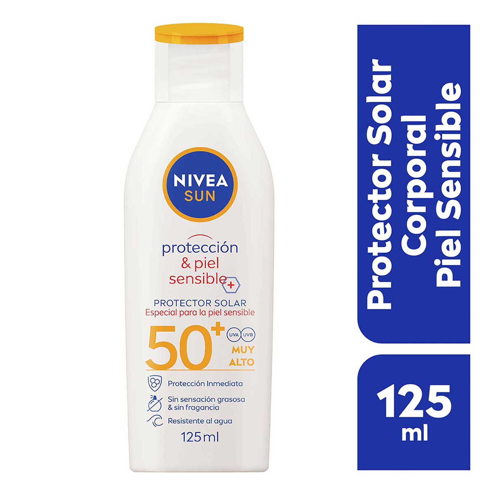 NIVEA SUN Protector Solar Corporal Protect & Sensitive FPS50+ 125 ml Loción Solar en Crema
