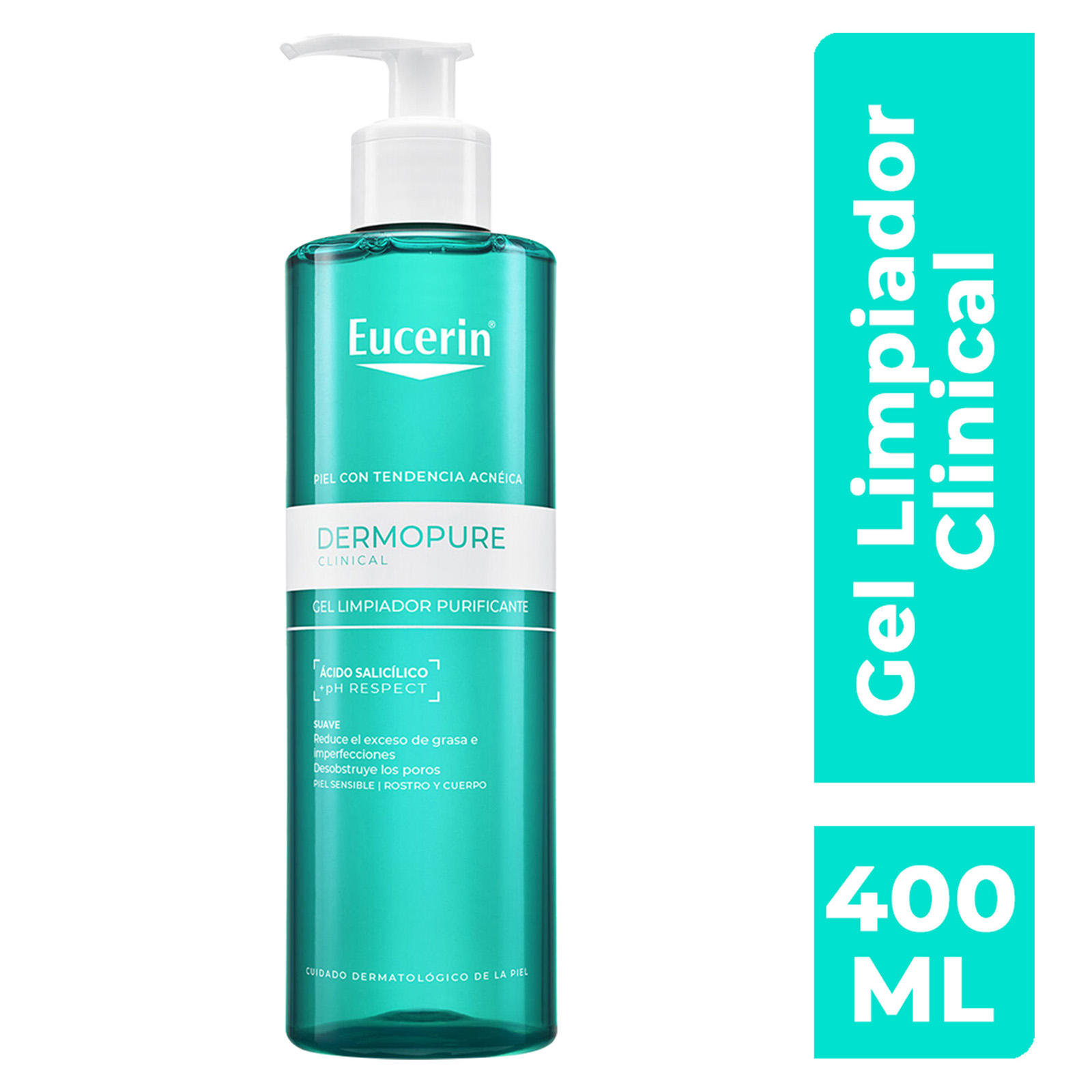Eucerin Gel Limpiador Purificante Dermopure Clinical, 400 ml