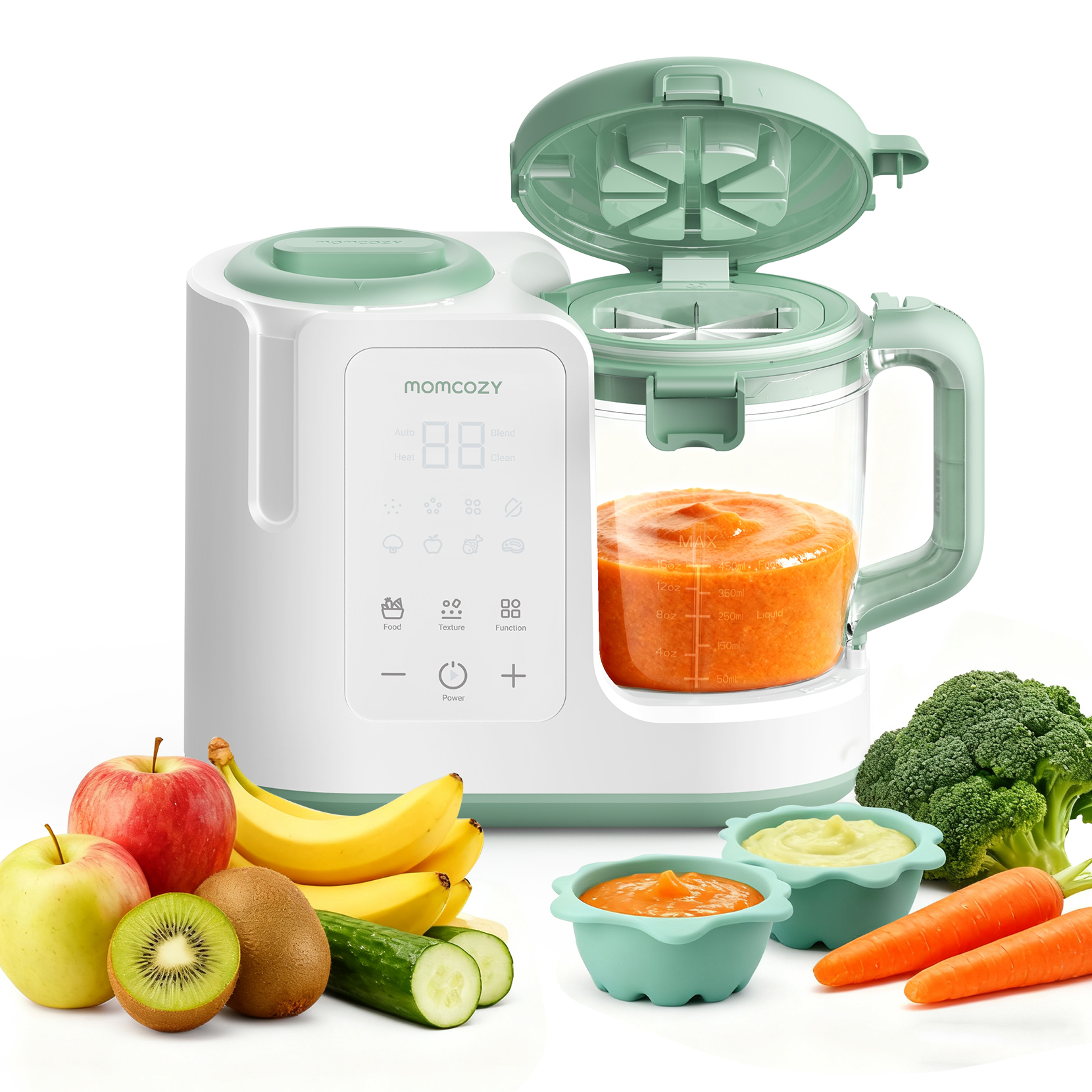 Procesador de Alimentos para Bebé 4 en 1 Automático Momcozy FM03 Verde