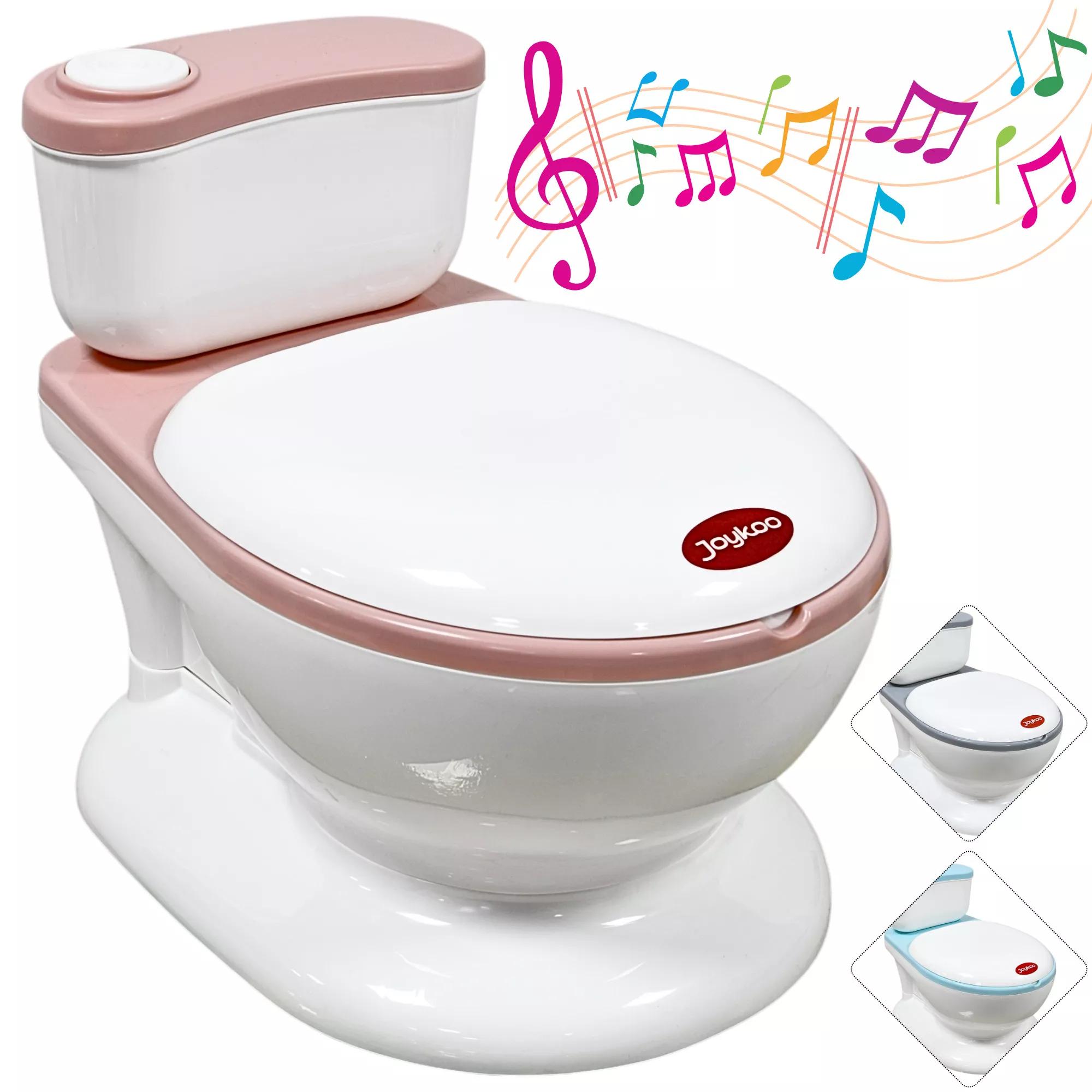 Bañito Entrenador para Niños  Diseño Realista y Sonido de Agua Espacio para Toallitas Base Antideslizante Rosa