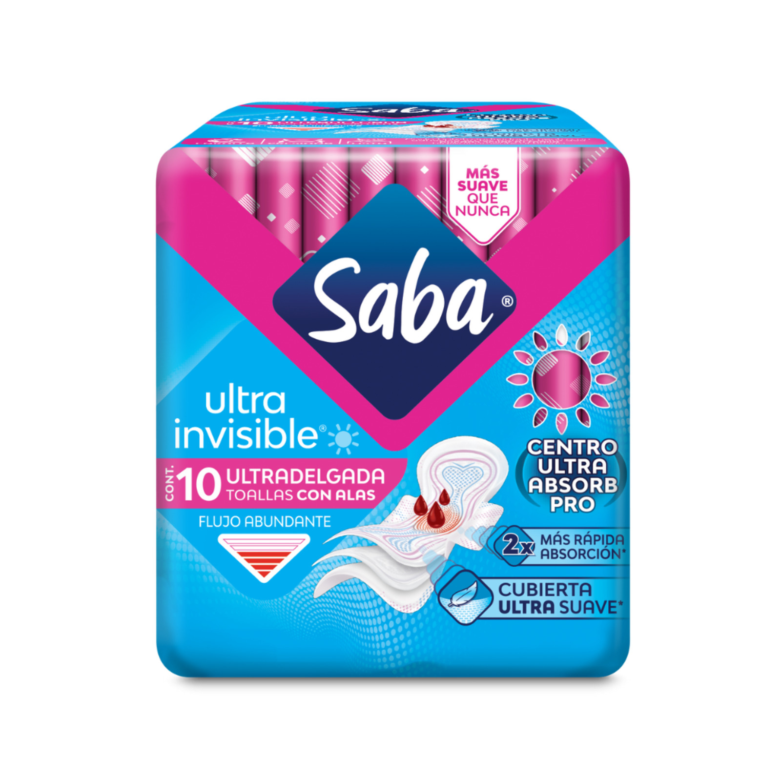 Farmacias del Ahorro | Toallas Femeninas Saba Ultrainvisible con Alas ...