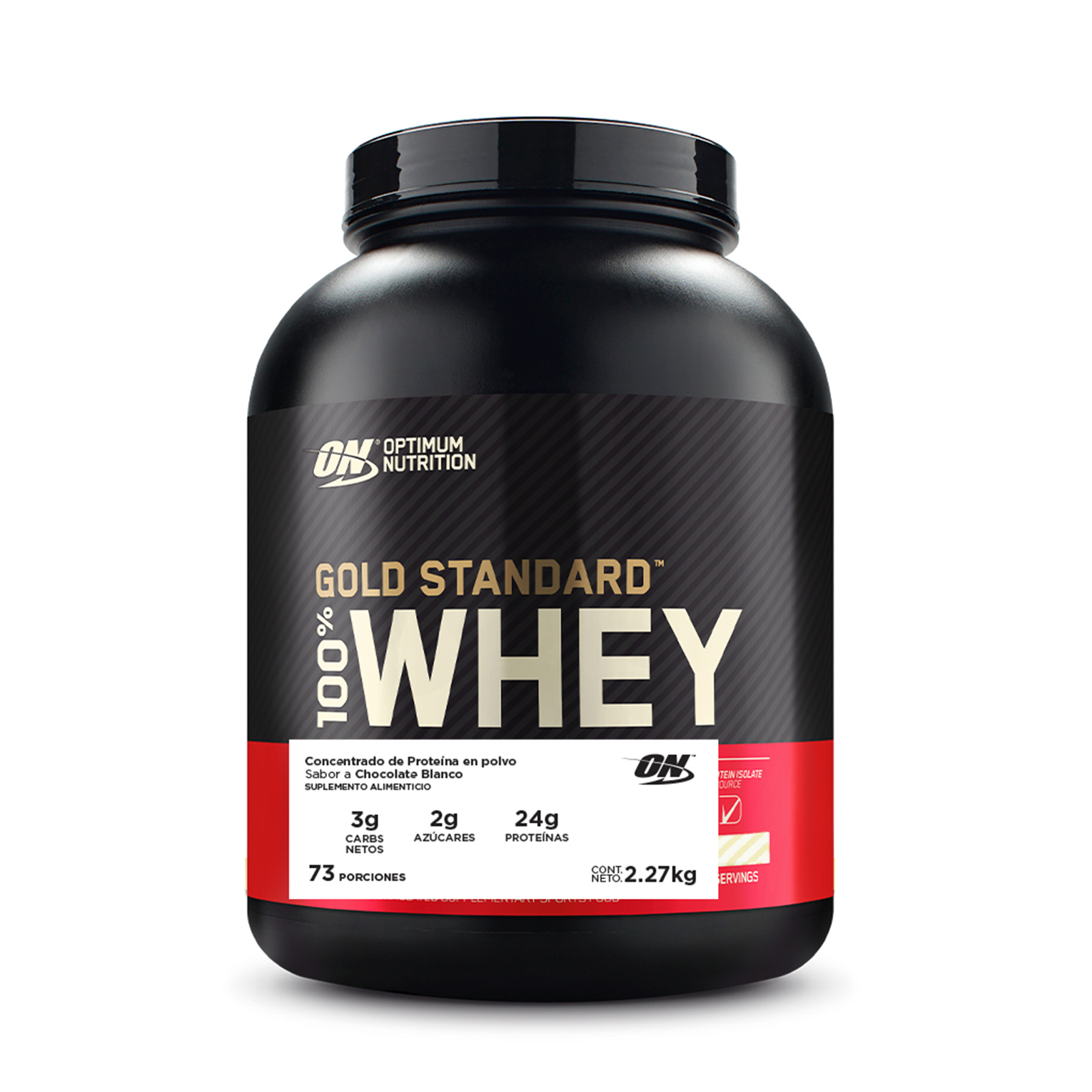 Proteína Optimum Nutrition Gold Standard 100% Whey Chocolate Blanco - 5 LB