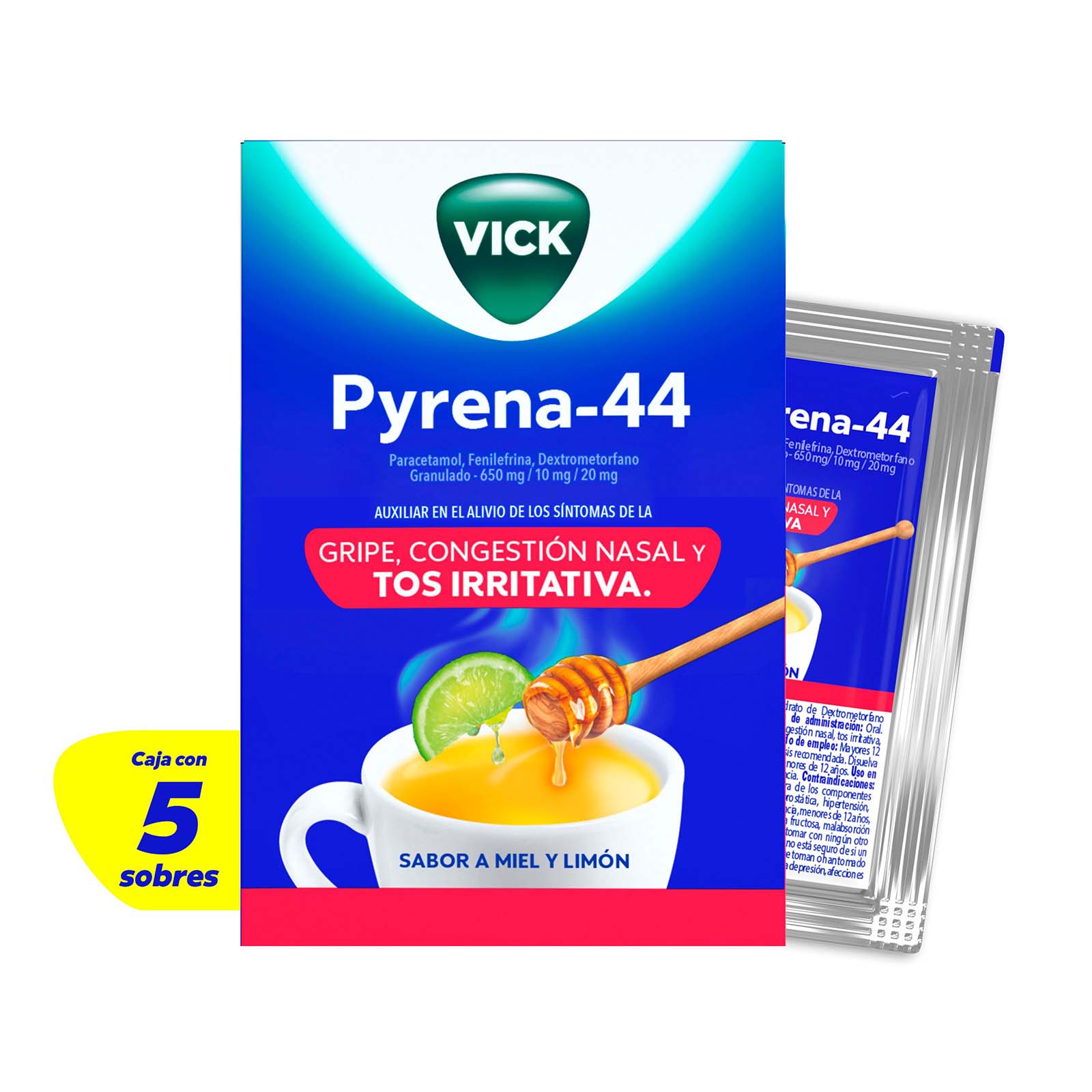 Farmacias del Ahorro | Vick Pyrena-44 en Sobre Alivia los Síntomas de ...