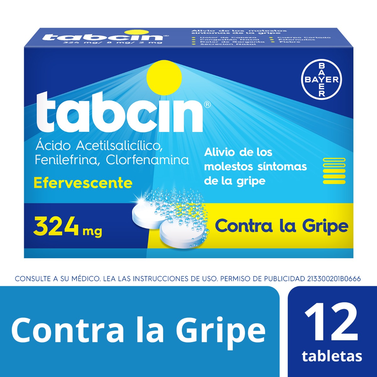 TABCIN c/12 TABS. Efervescentes 324/8/2 MG.