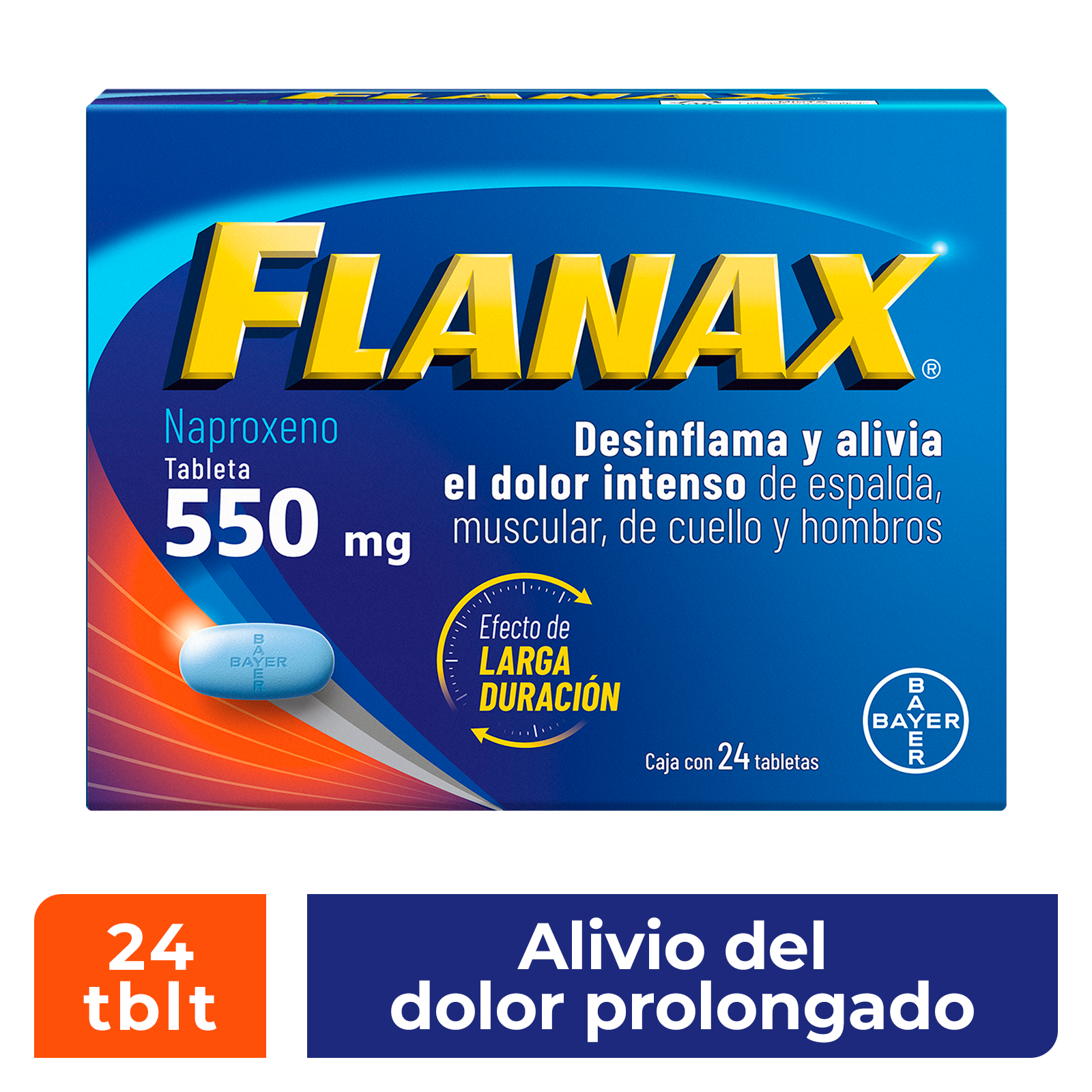 Flanax 550 analgã©sico antiinflamatorio 24 tab