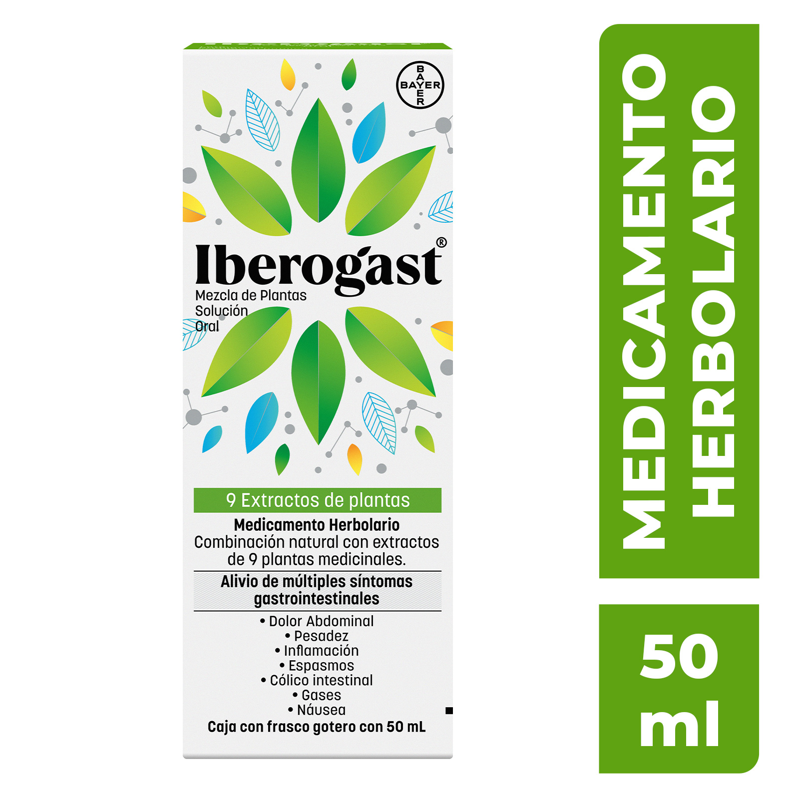 Iberogast Solución Oral para Colitis y síntomas gastrointestinales. Frasco con gotero 50 ml