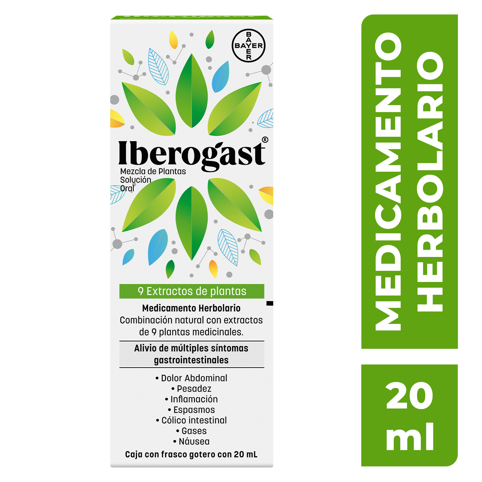 Iberogast Solución Oral para Colitis y síntomas gastrointestinales. Frasco con gotero 20 ml