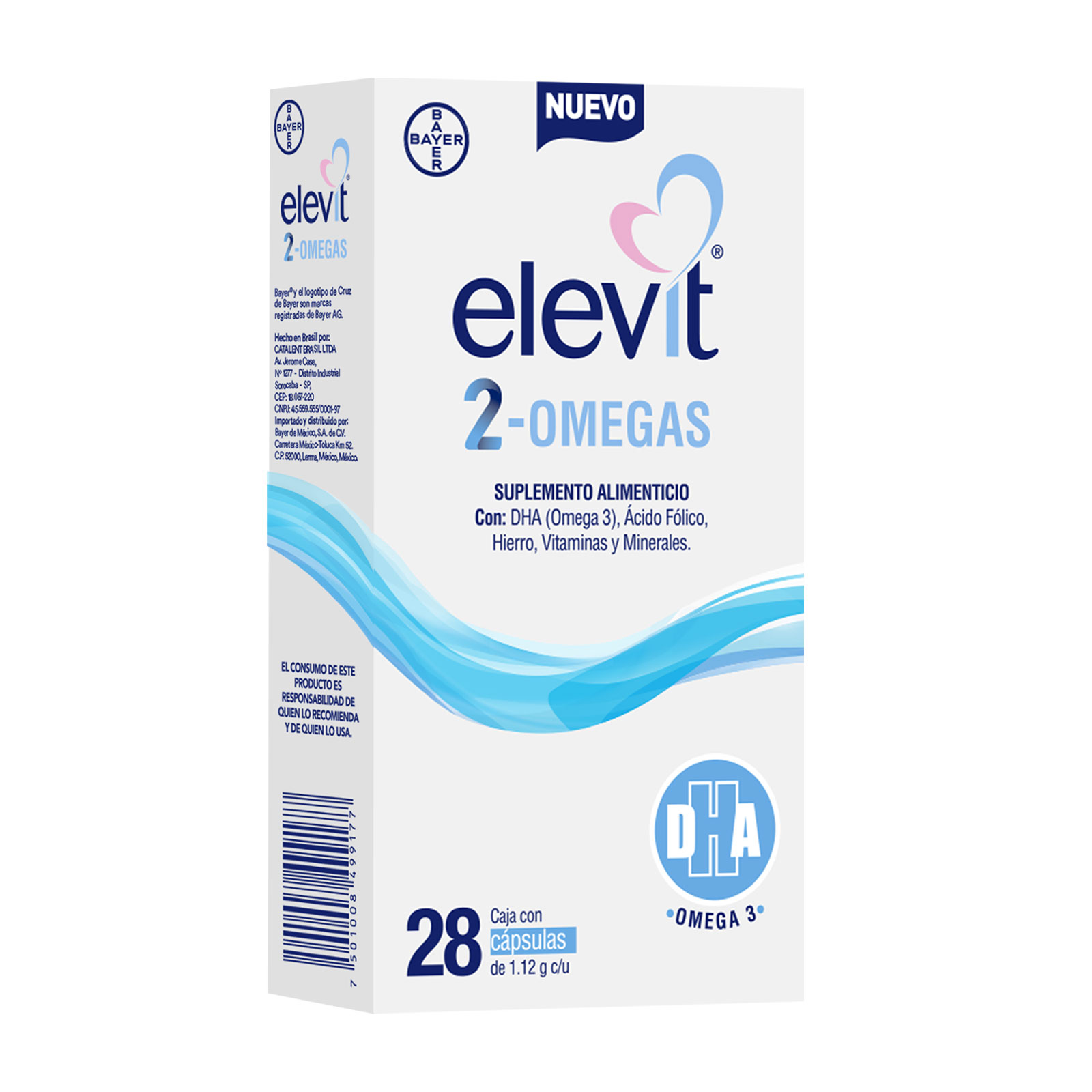 Elevit 2 Omegas Multivitamínico Para El Embarazo Caja Con 28 Comprimidos