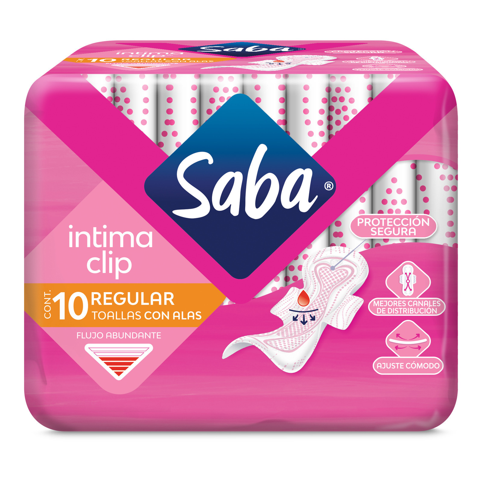 Farmacias del Ahorro | Toallas Femeninas Saba Intima Clip Regular con ...
