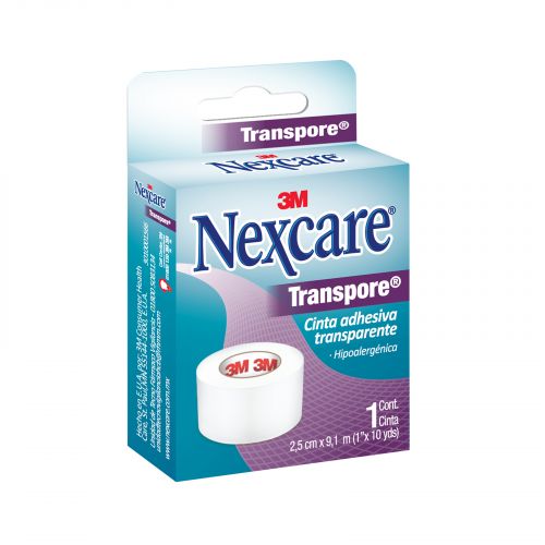 Nexcare Cinta Transpore Transparente 2.50 cm X 9.10 M