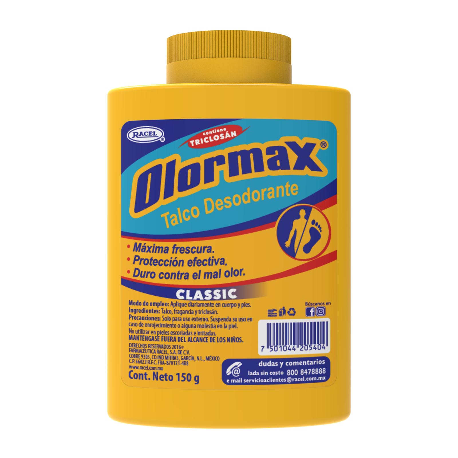 Farmacias del Ahorro | OLORMAX Classic Talco desodorante para pies 150 ...