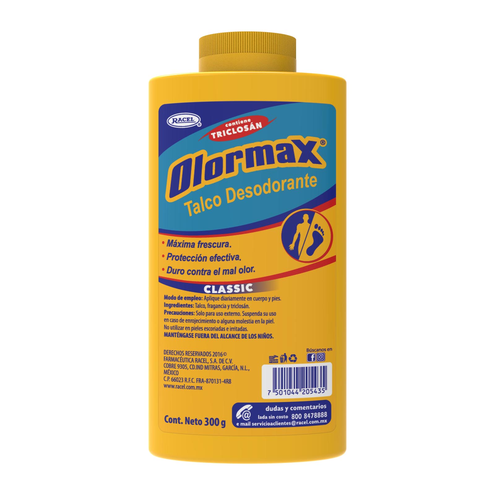Farmacias del Ahorro | OLORMAX Classic Talco desodorante para pies 300 ...
