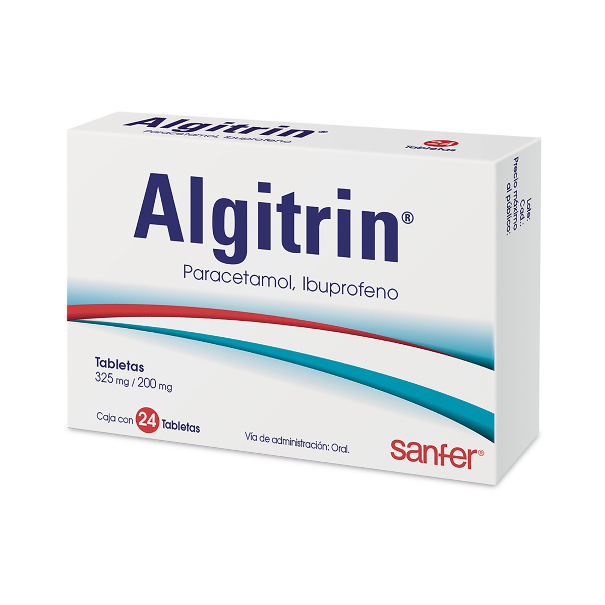 Algitrin 325/200 mg con 24 tabletas