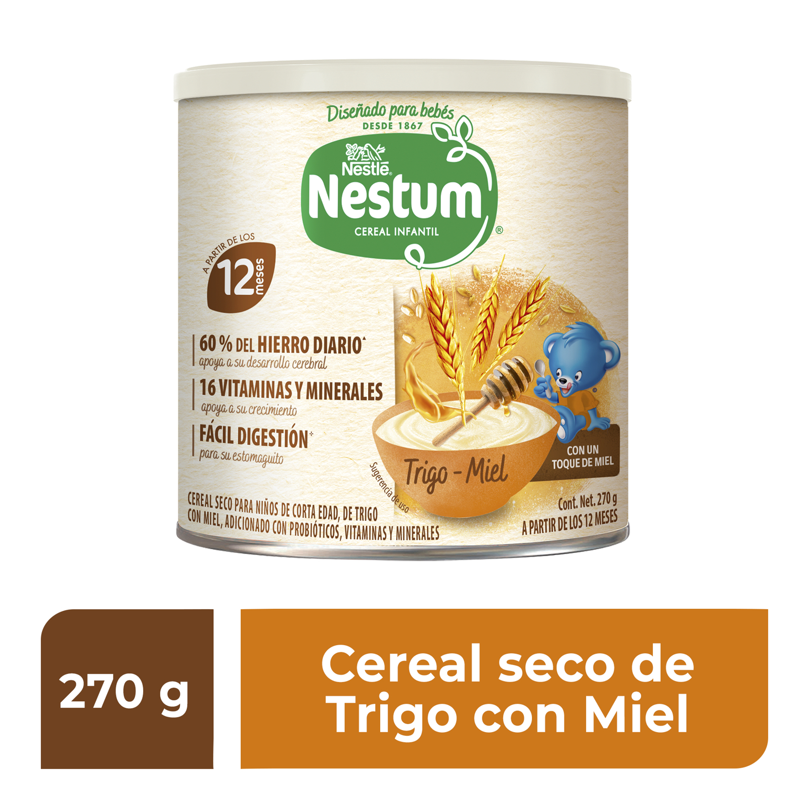 Nestum Cereal de Trigo con Miel a Partir de los 12 Meses 270 gr