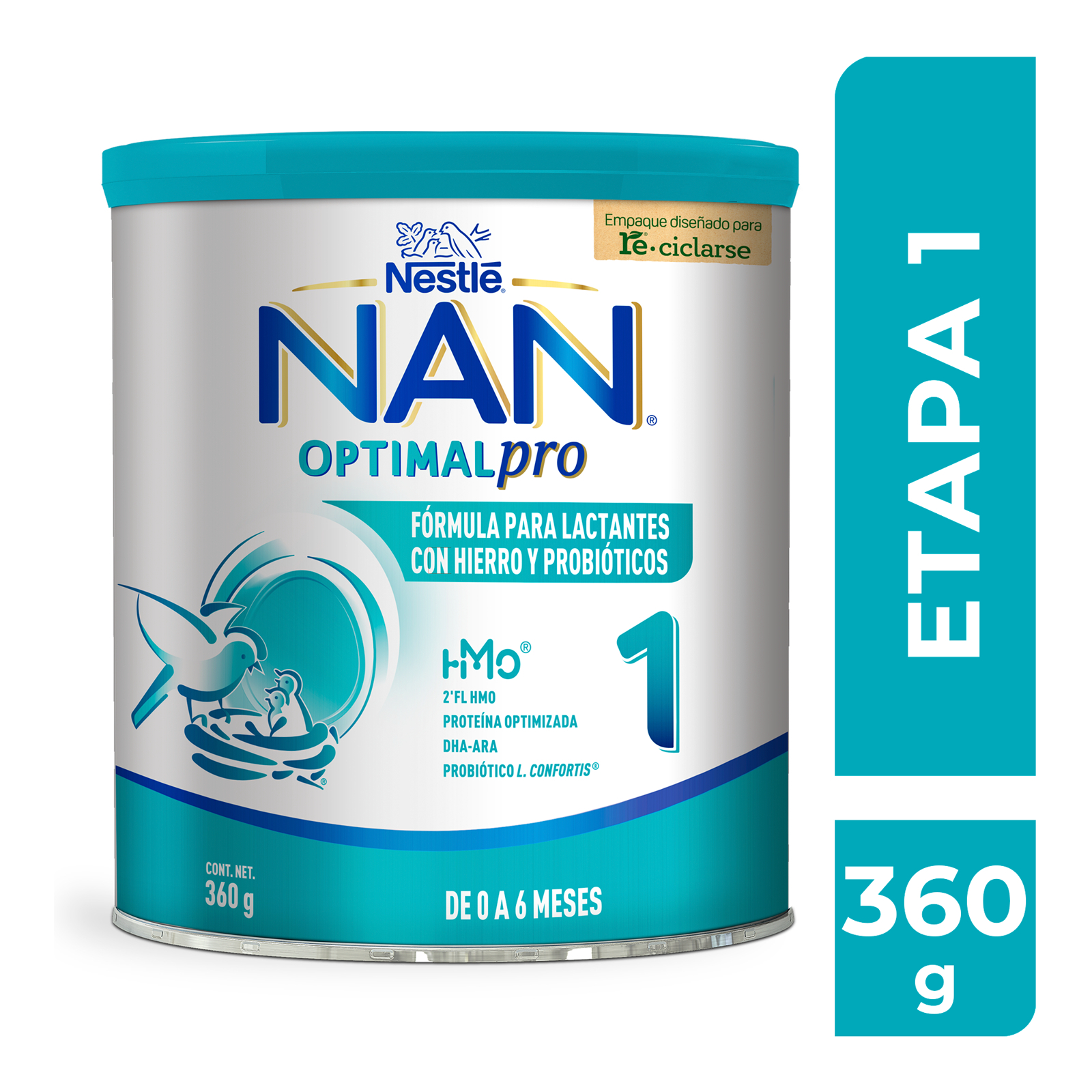 Nestlé NAN Optimal Pro Fórmula para Lactantes Etapa 1 de 0 a 6 Meses 360 gr