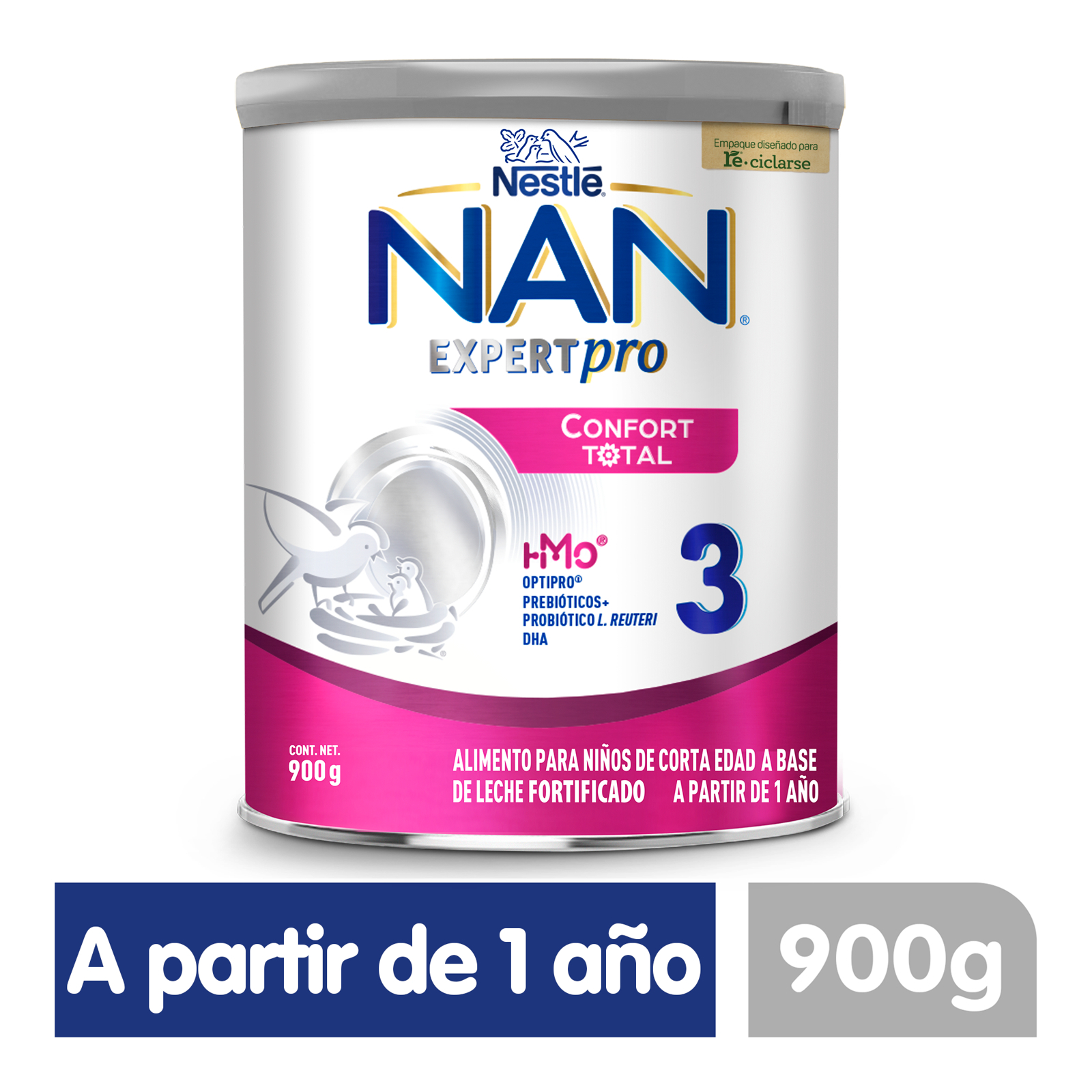 NAN Expert Pro Confort Total 3 Alimento Para Niños de Corta Edad Lata de 900 g