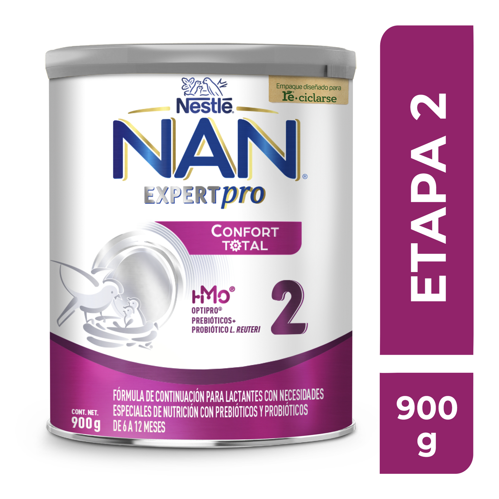 NAN Expert Pro Confort Total 2 Fórmula de Continuación Para Lactantes Lata de 900 g