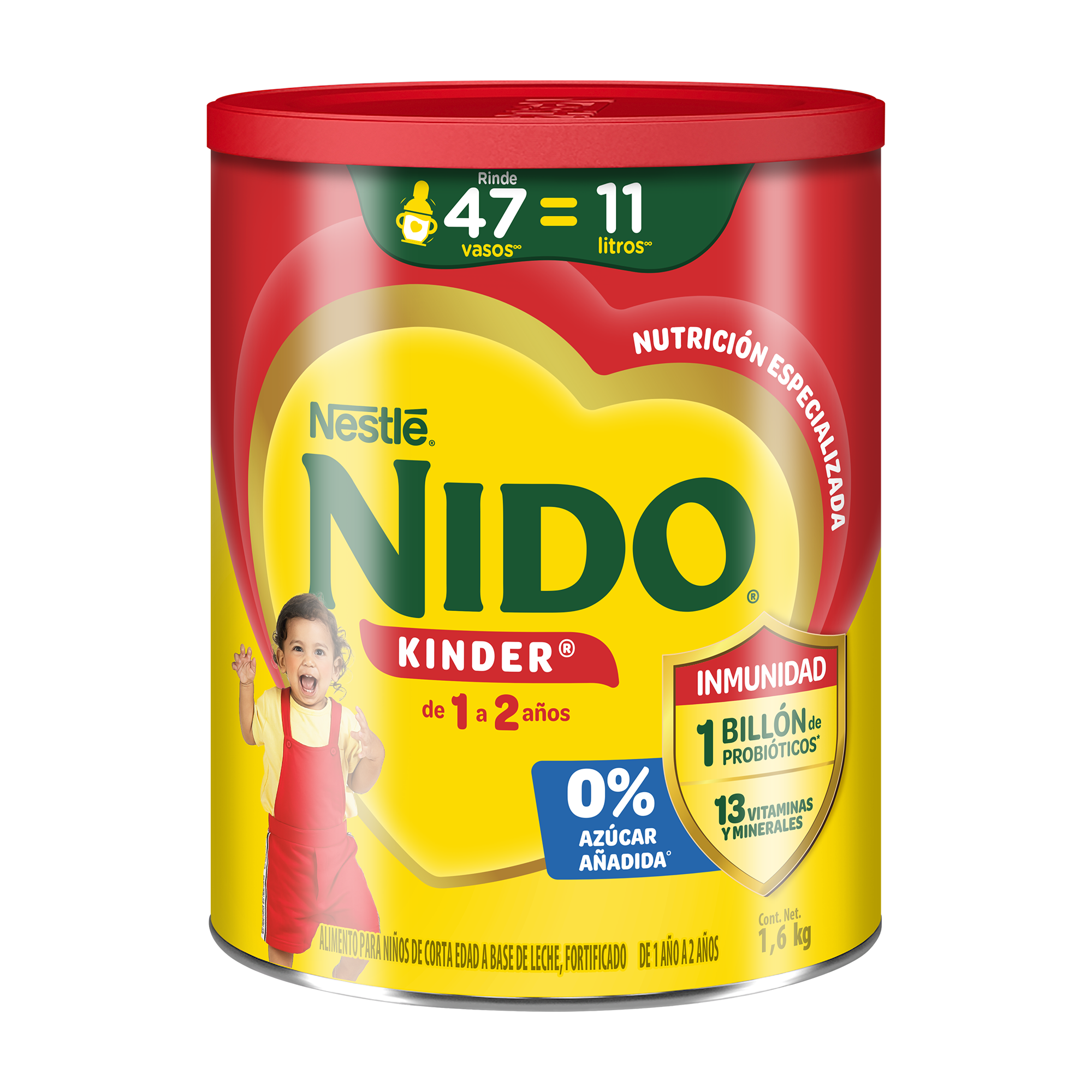 NIDO Kinder 1+ Alimento para Niños de Corta Edad Lata de 1.6 kg