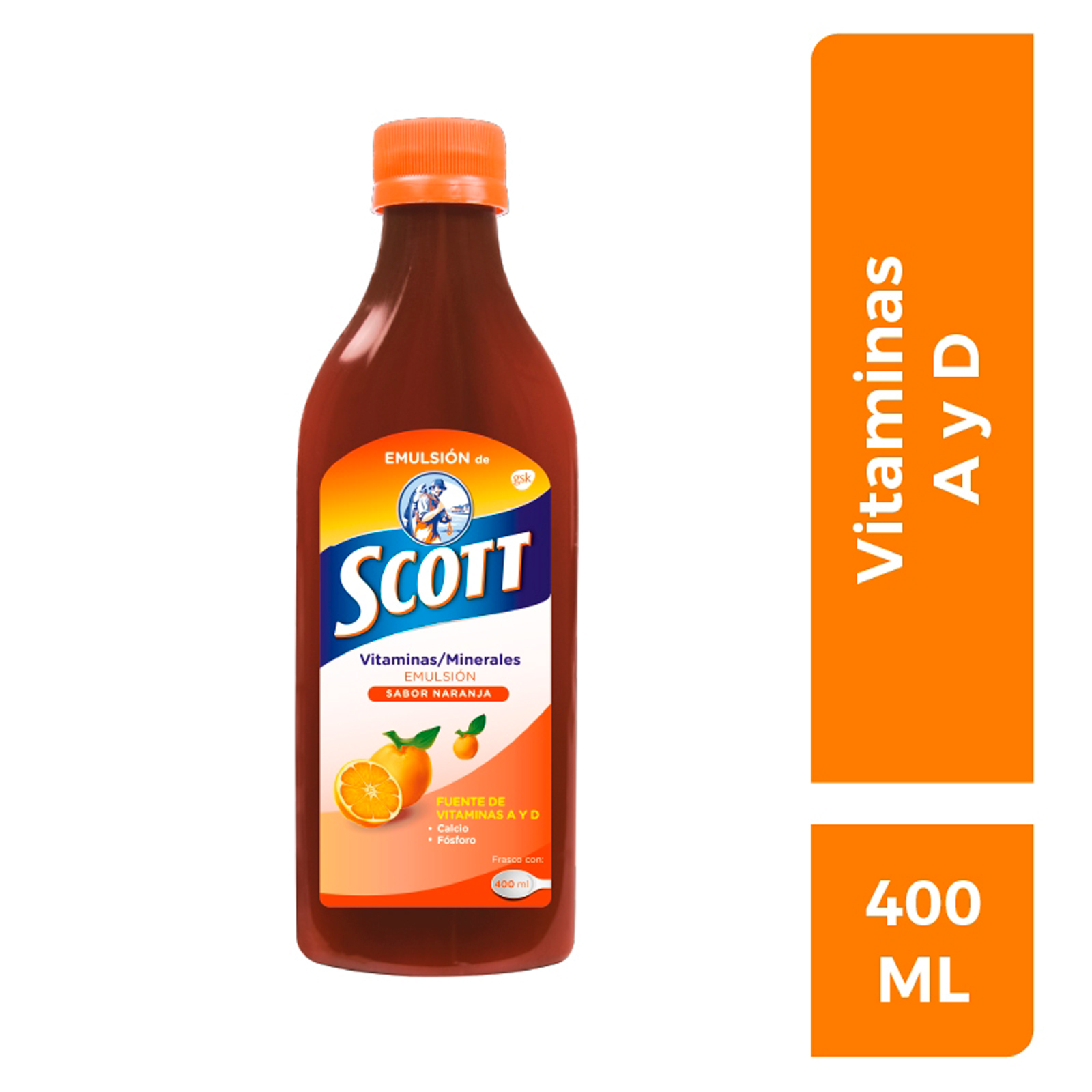 Emulsión de Scott Multivitamínico Naranja 400 ml