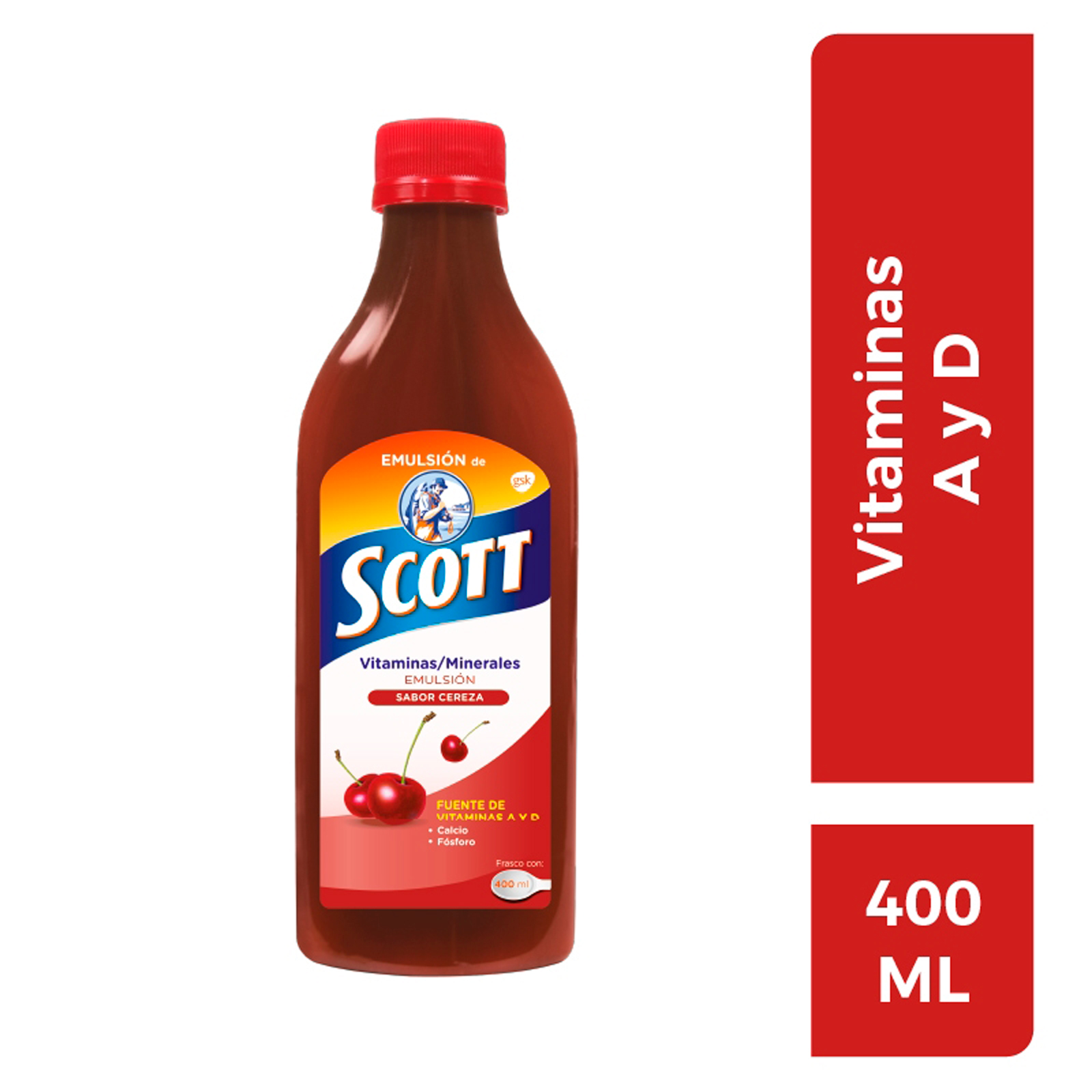 Emulsión de Scott Multivitamínico Cereza 400 ml