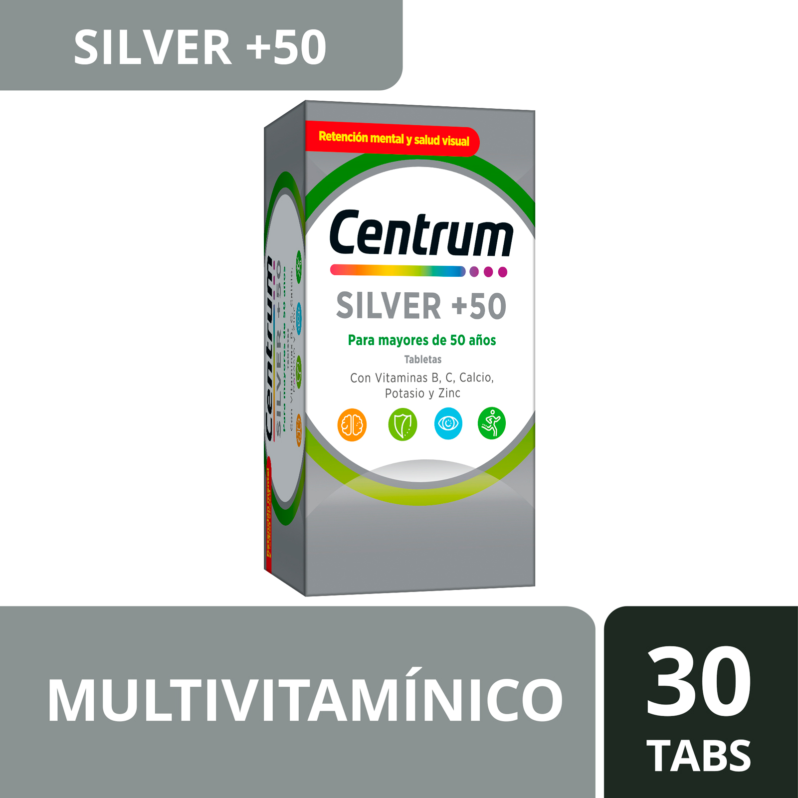 Centrum multivitamã­nico silver 30 tabletas