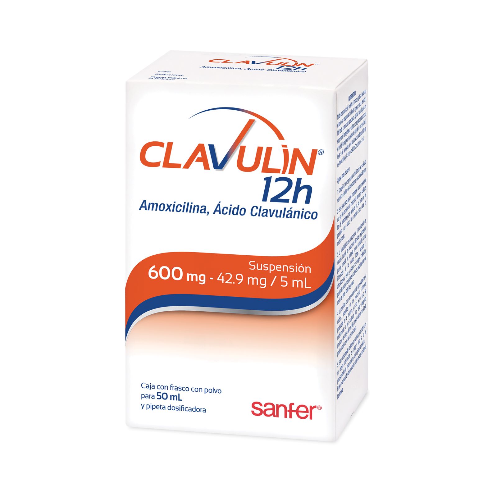 CLAVULIN 12H 600/42.9 MG SUSP ORAL 50 ML   2856