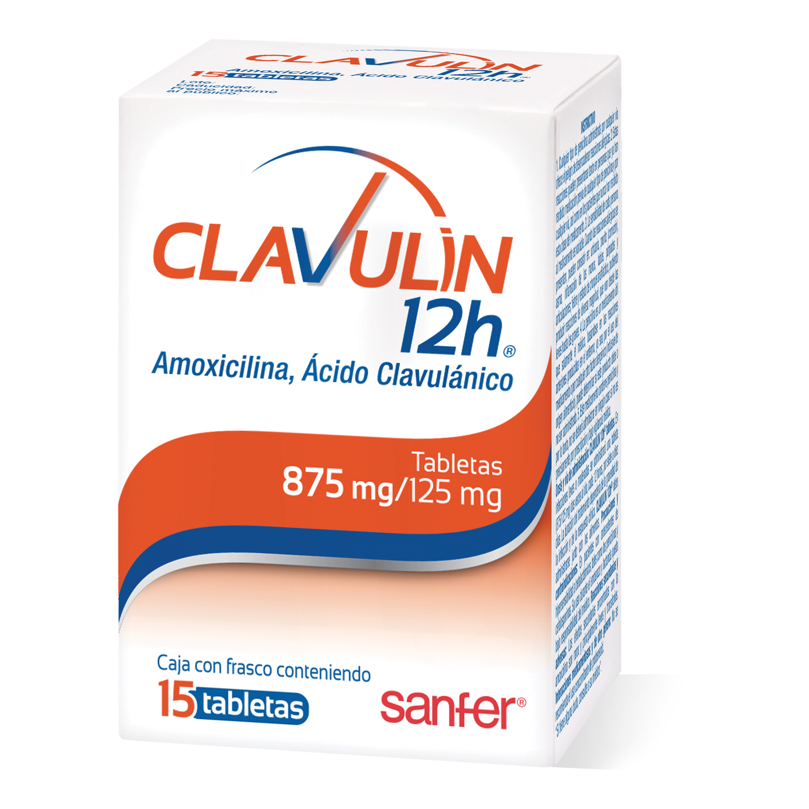 Clavulin 12H 875 mg con 15 tabletas