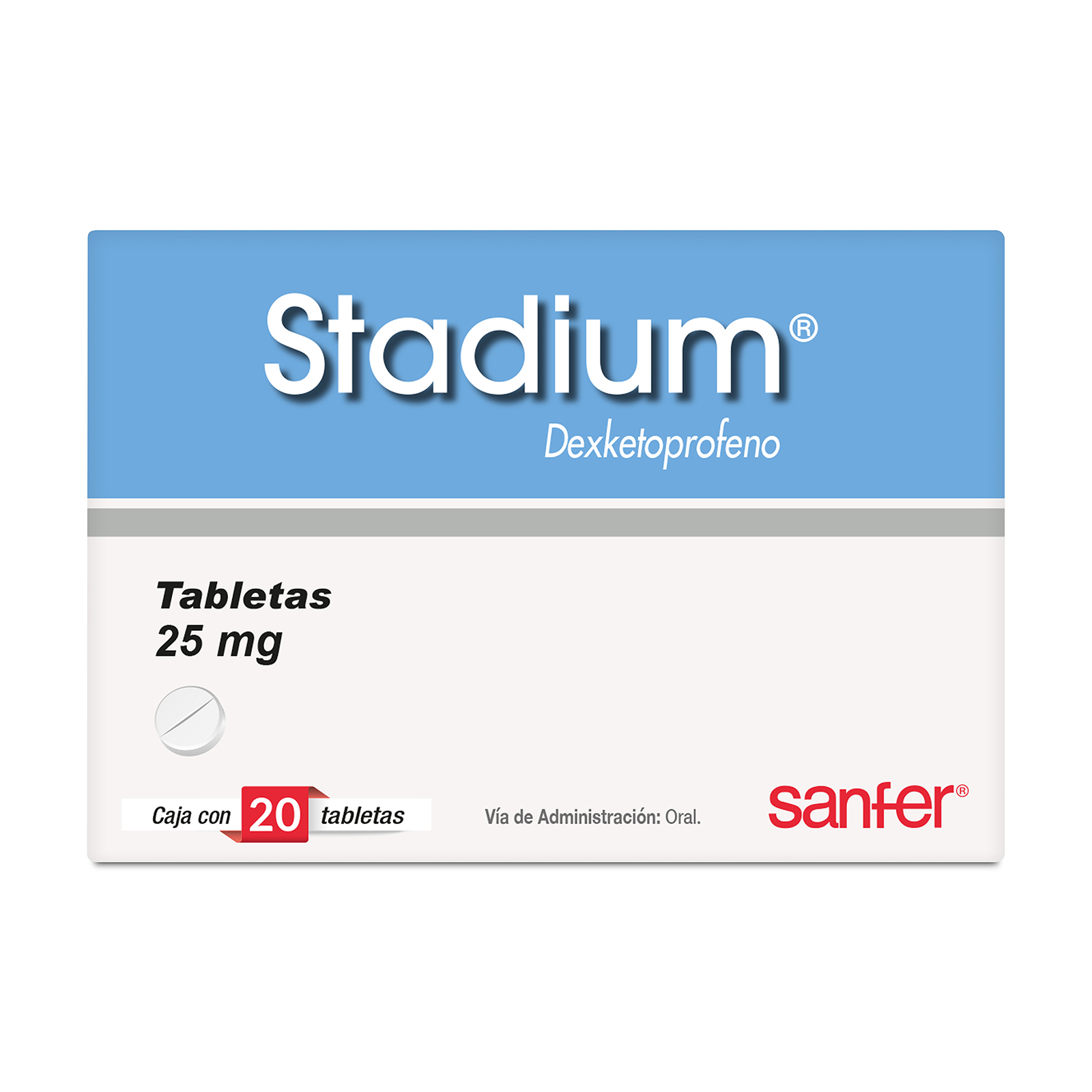 Stadium 20 tabletas Oral 25Mg 