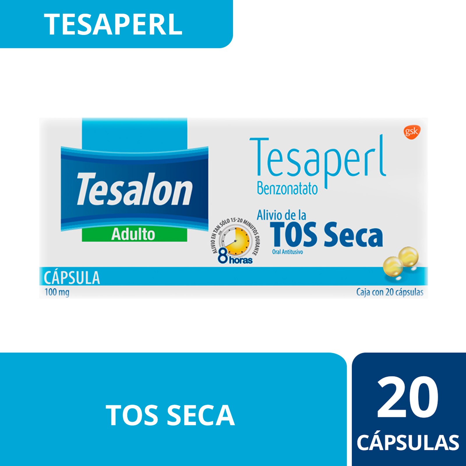 Farmacias del Ahorro | Tesalon Tesaperl tos seca 20 cápsulas | Tienda ...