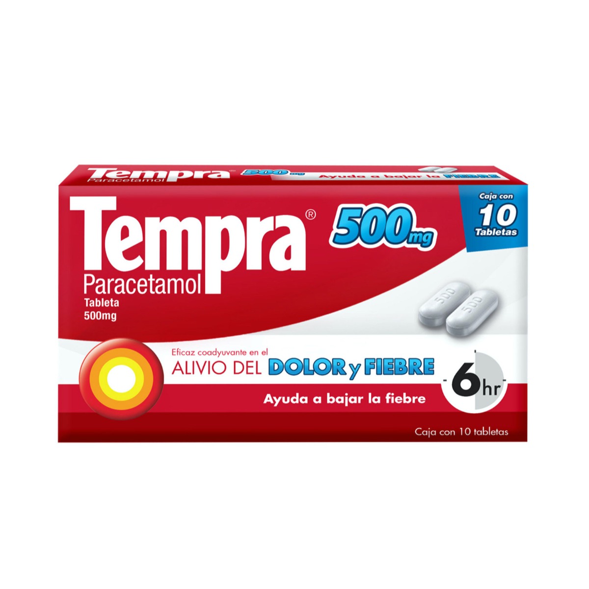 Tempra 500 mg oral 10 tabletas