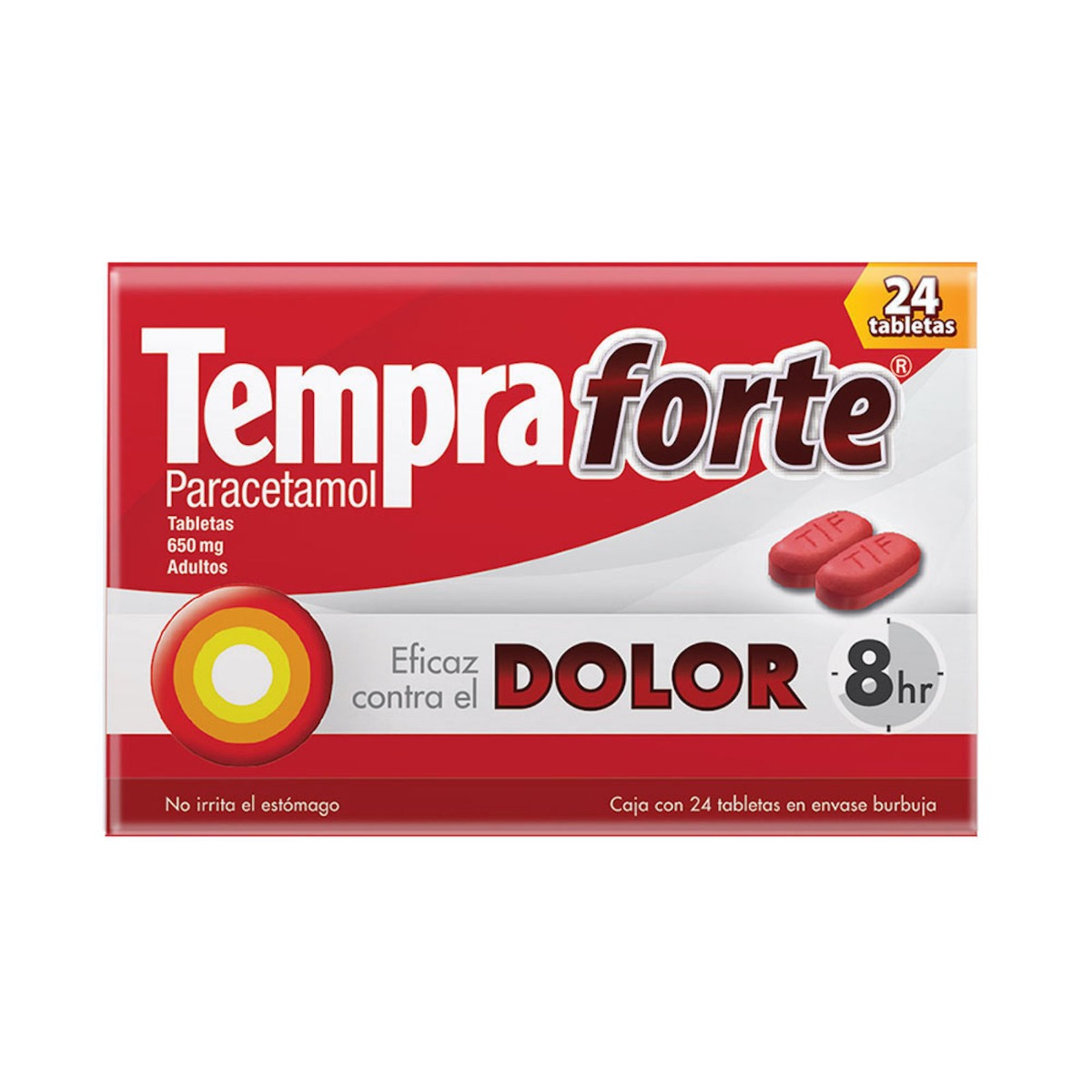 Tempra forte 650mg oral 24 mg 24 grag