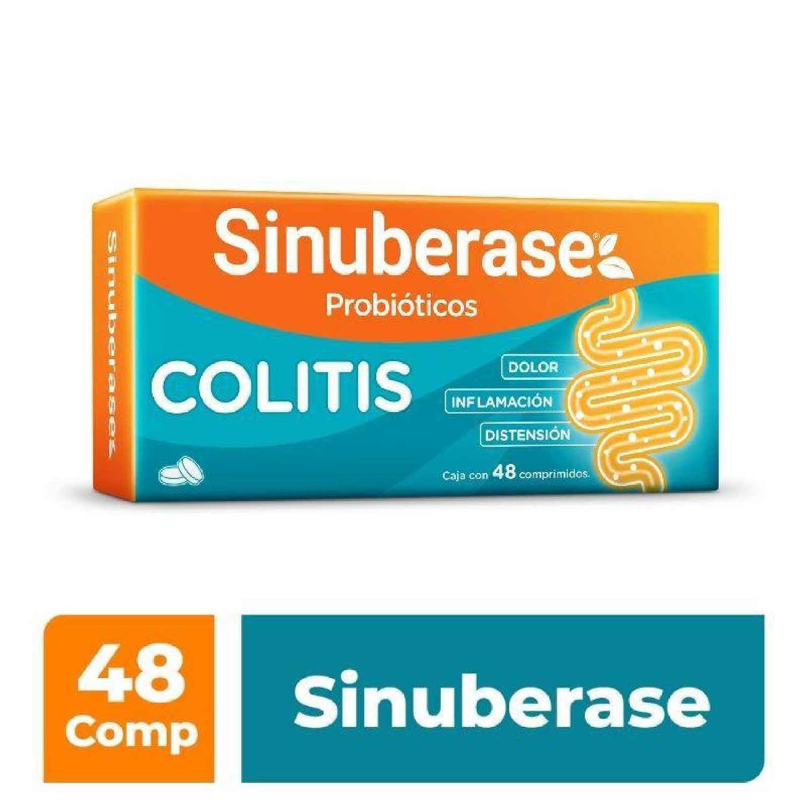 Sinuberase Probióticos Bacillus Coagulans 1 millón UFC 48 comprimidos. Alivia los Síntomas de la Colitis Desde la Raíz: Dolor, Inflamación, Distensión