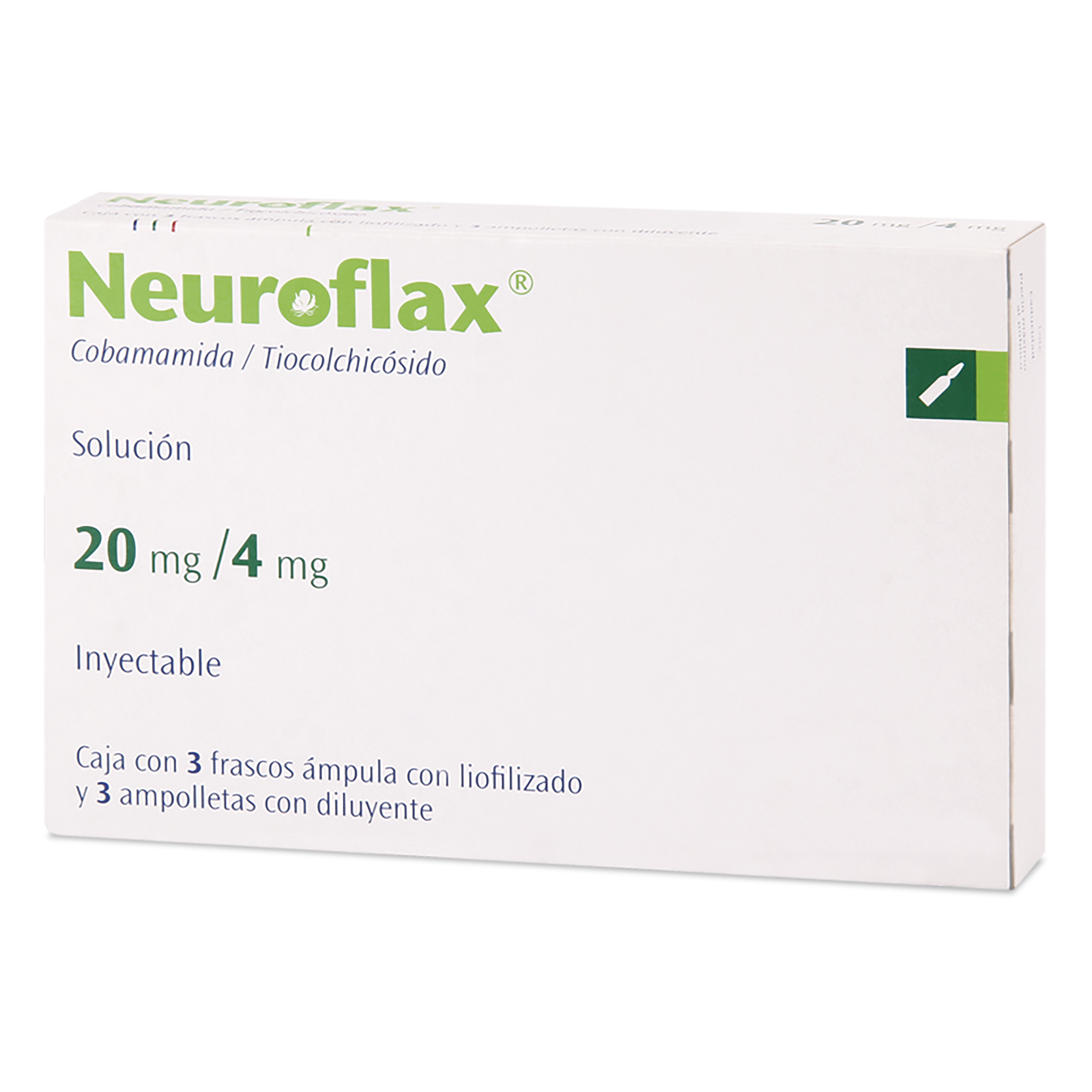 Neuroflax 20 mg 3X4 ml Solución Inyectables