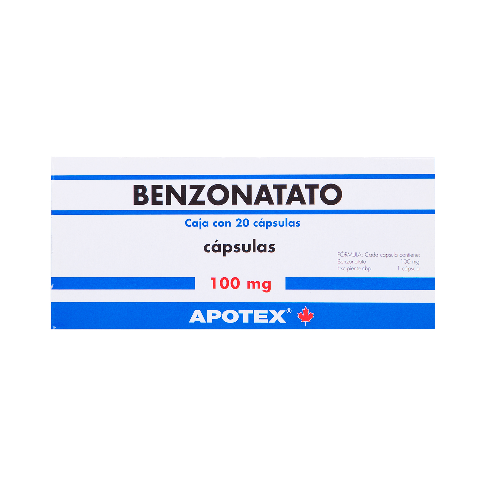 Benzonatato 100 mg con 20 cápsulas