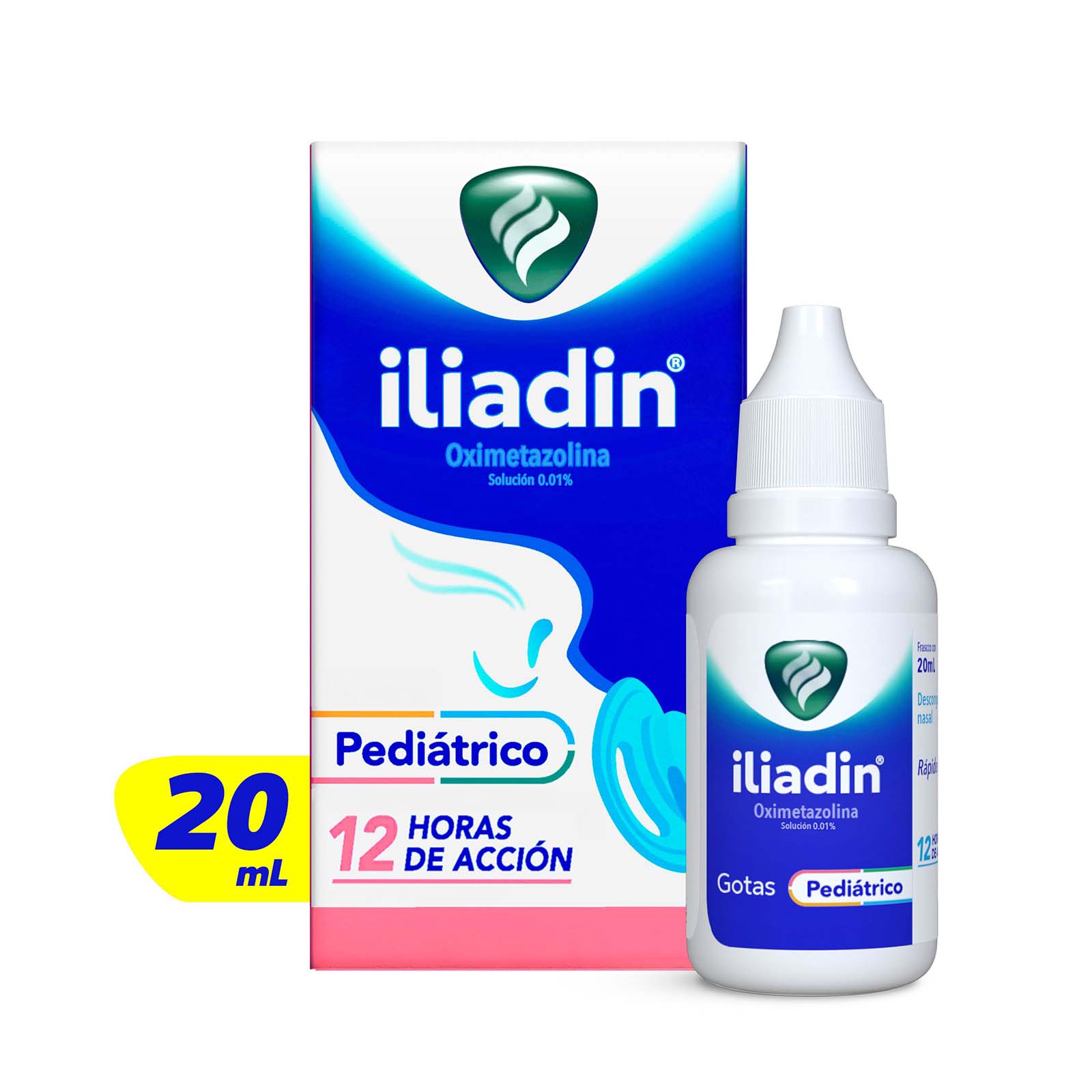 Iliadin Pediátrico Descongestionante Nasal Descongestiona su Nariz en Segundos y Hasta por 12 Horas con 20ml