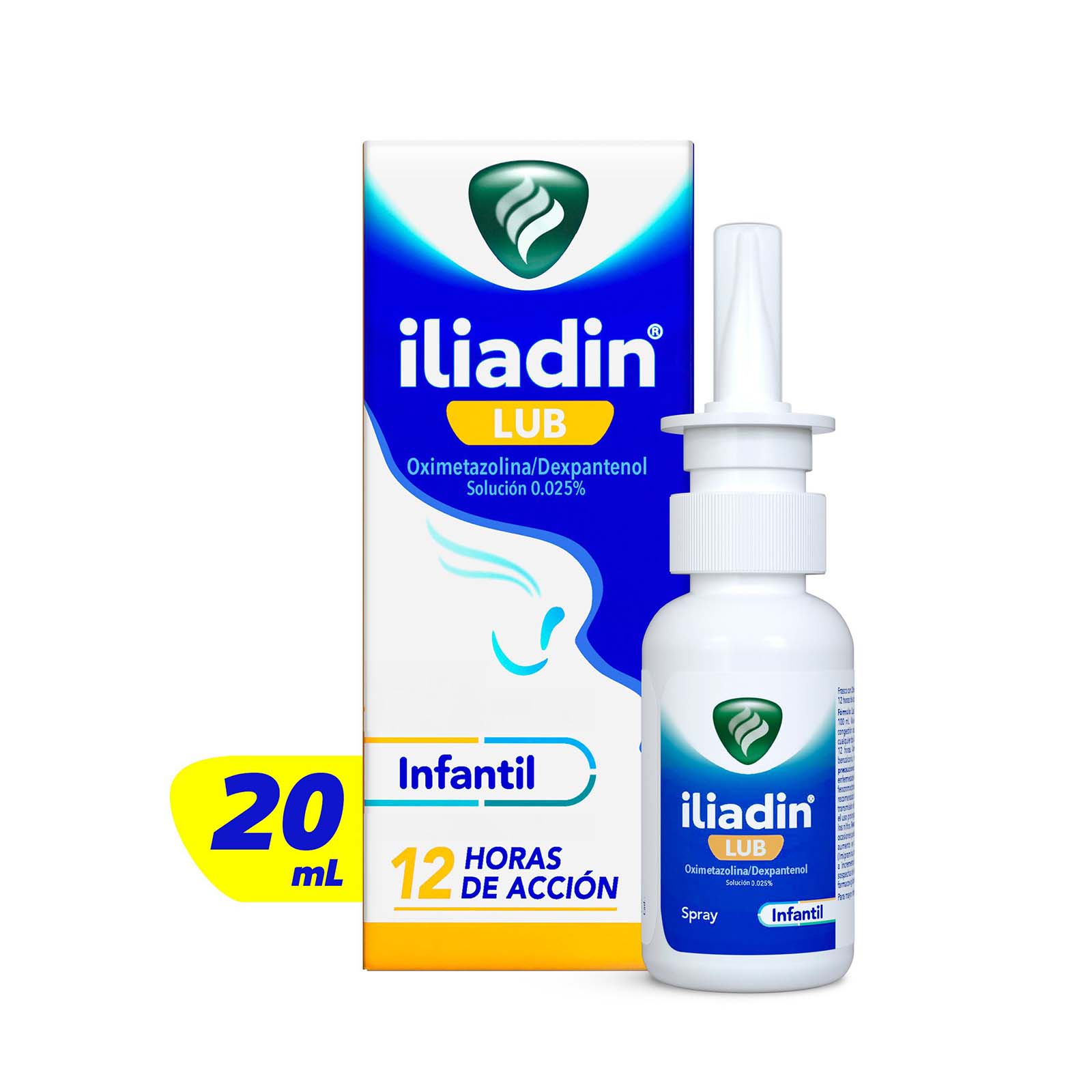 Iliadin Lub Infantil Spray Descongestionante Nasal para niños Descongestiona hasta por 12 horas con 20ml