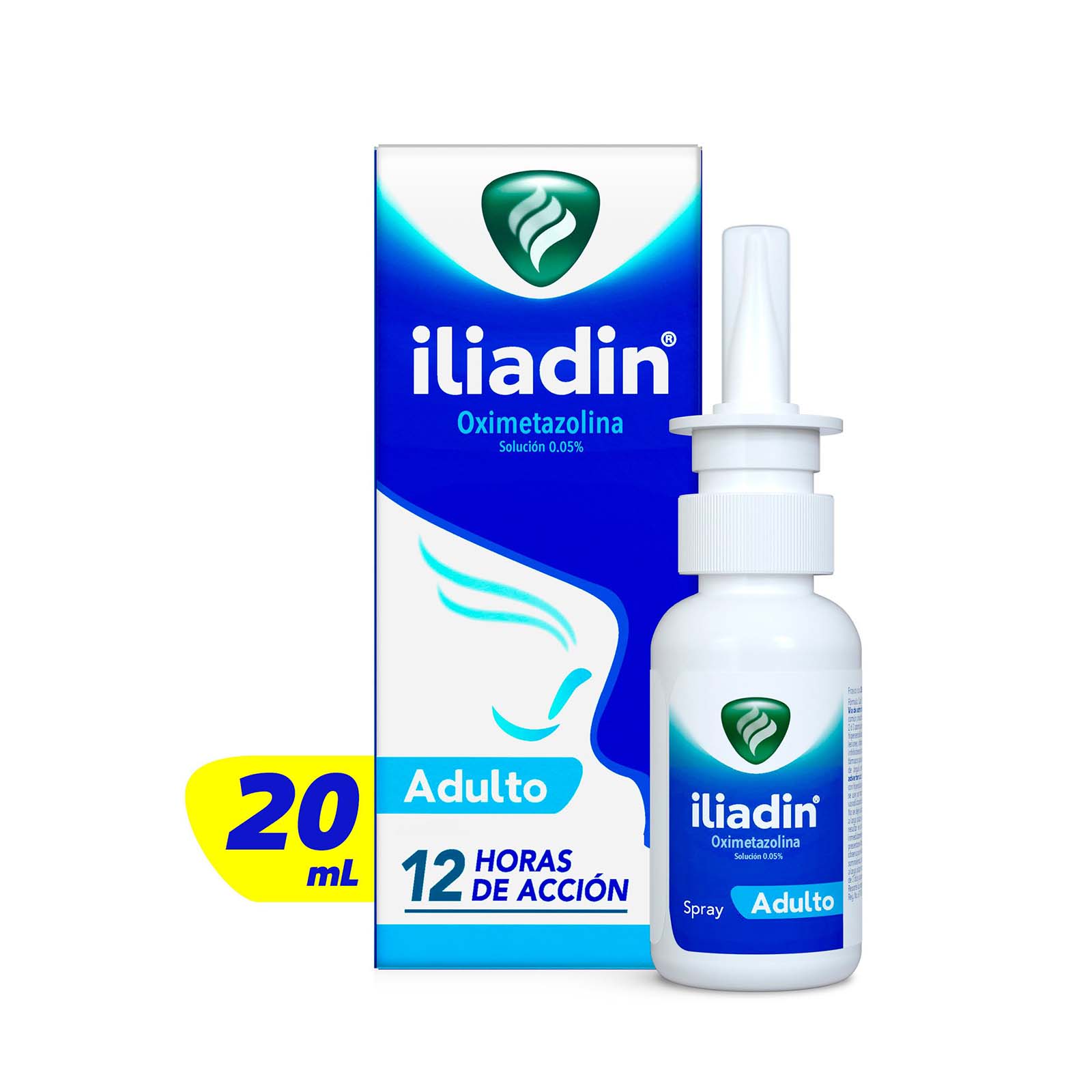 Iliadin Adulto Spray Descongestionante Nasal Descongestiona tu Nariz en Segundos y hasta por 12 horas con 20ml