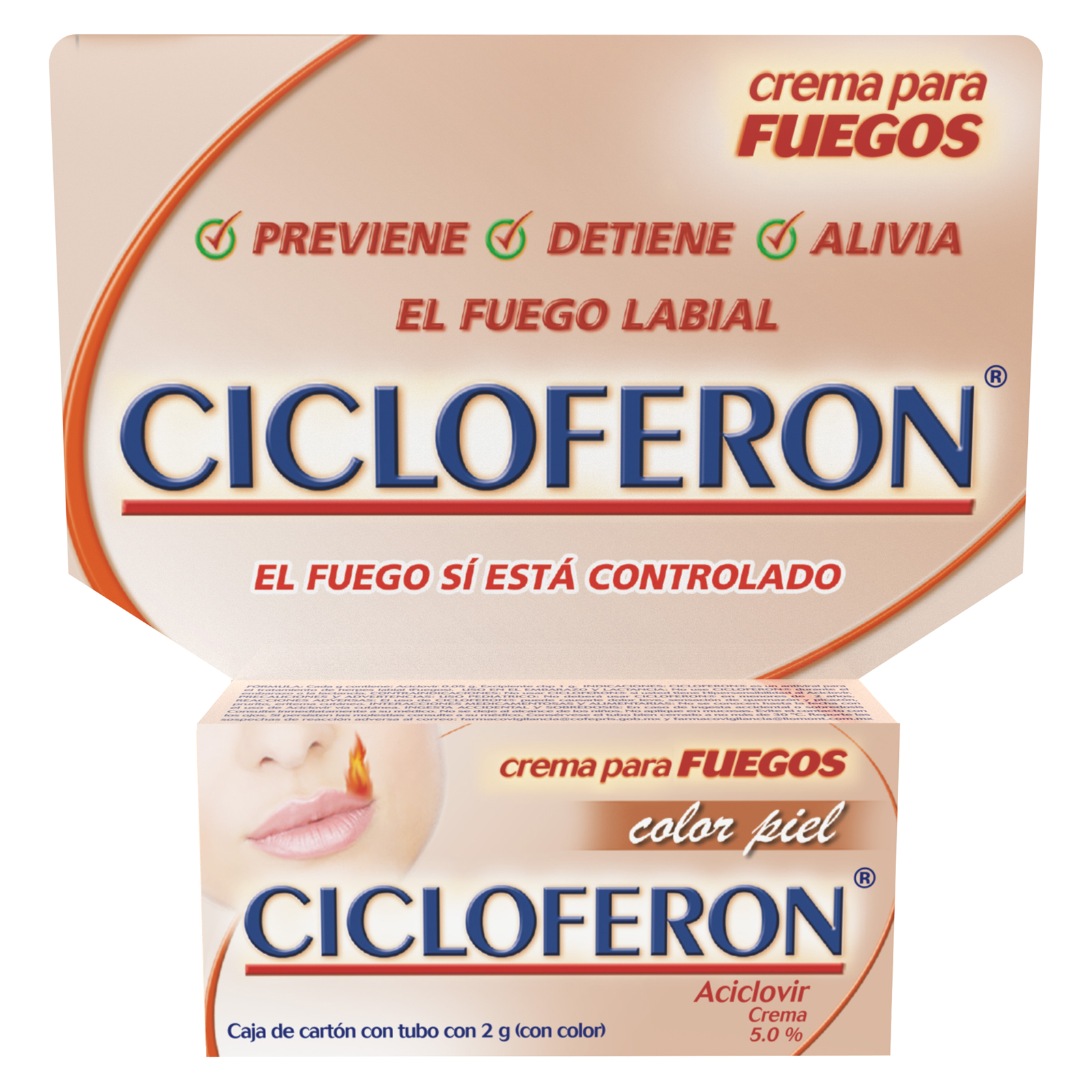 Cicloferon 5% Color Piel Crema 2 g