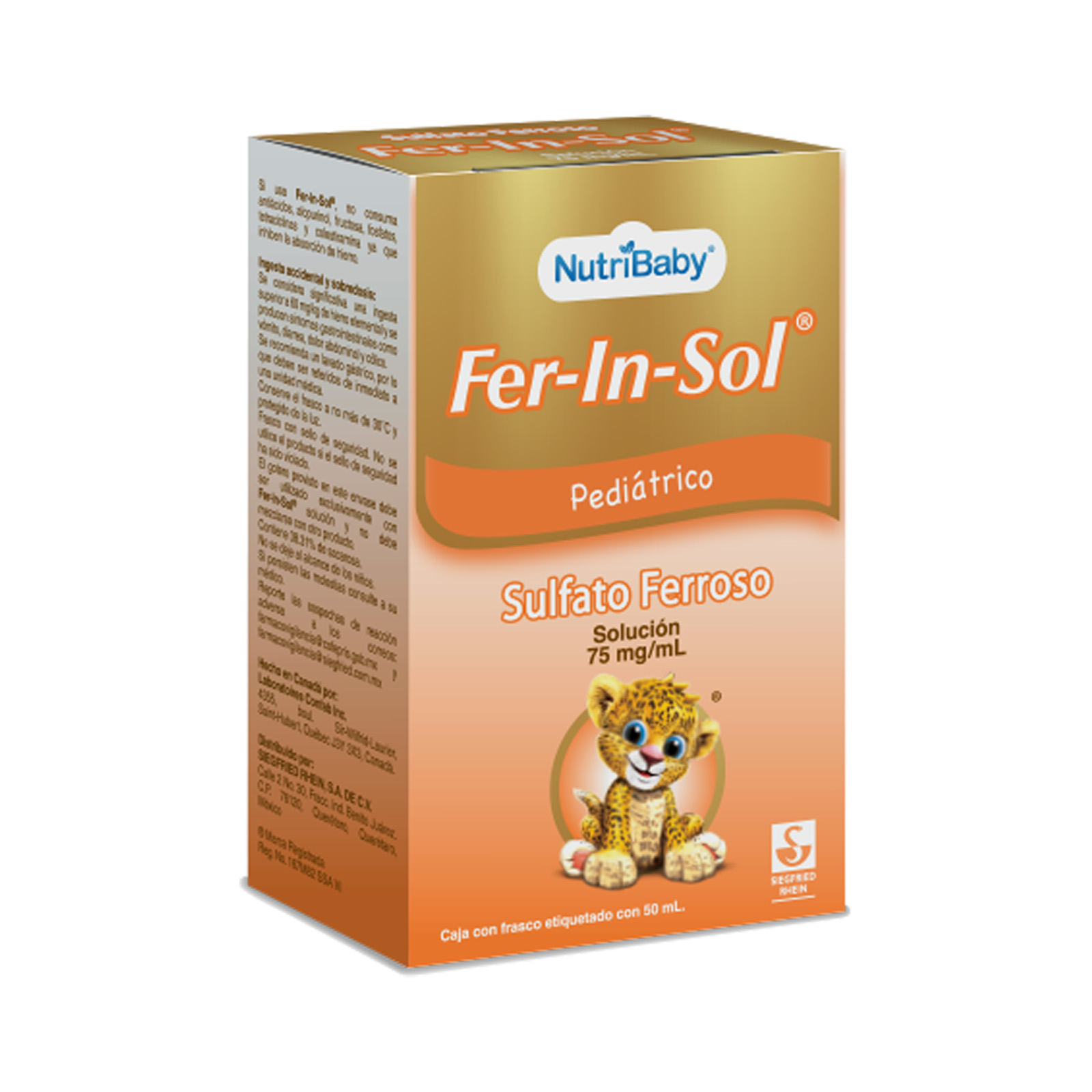 FER-IN-SOL Pediátrico 75 mg - Frasco con gotero de 50 mL