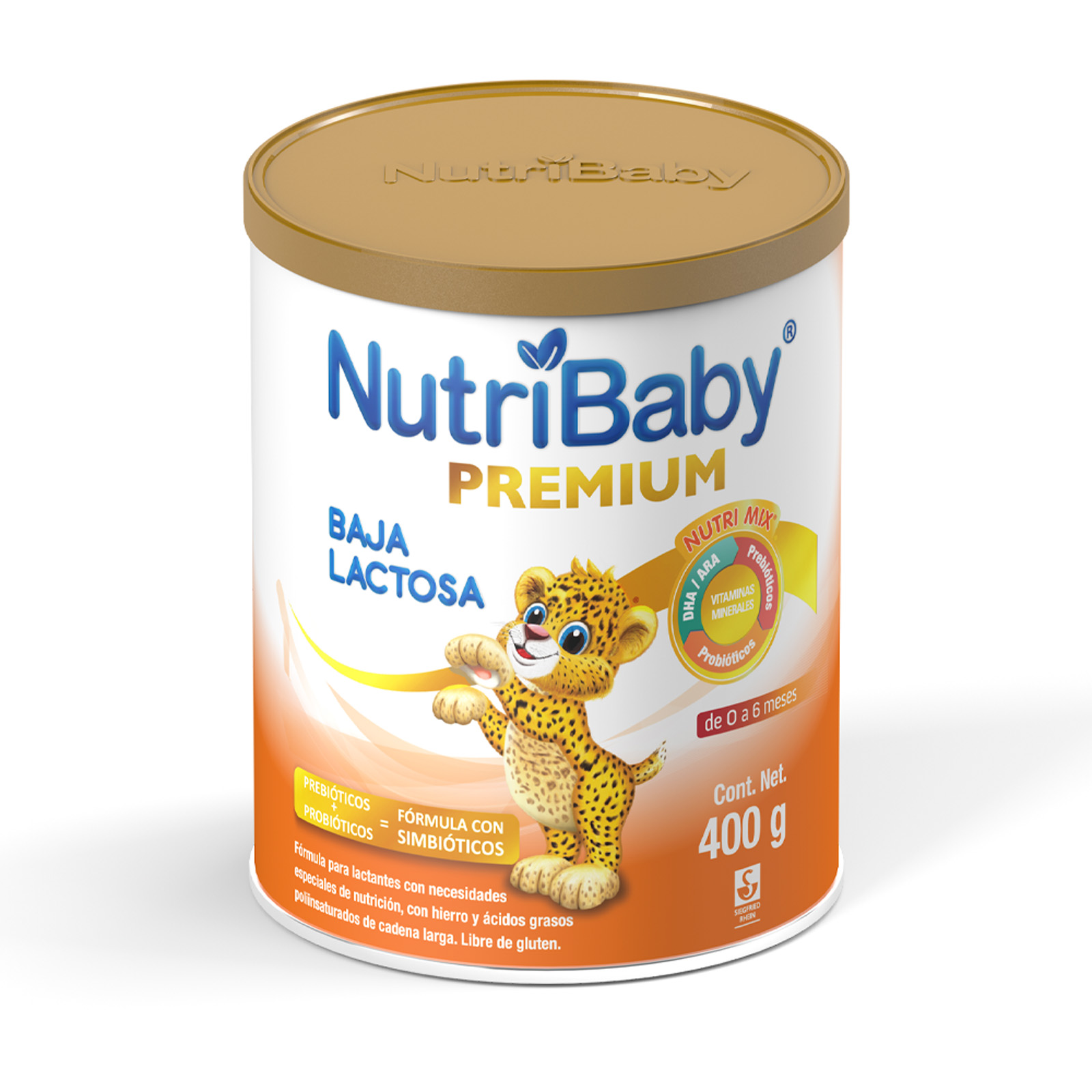Nutribaby Premium Baja en Lactosa: 0 a 6 meses - Polvo en lata con 400 g