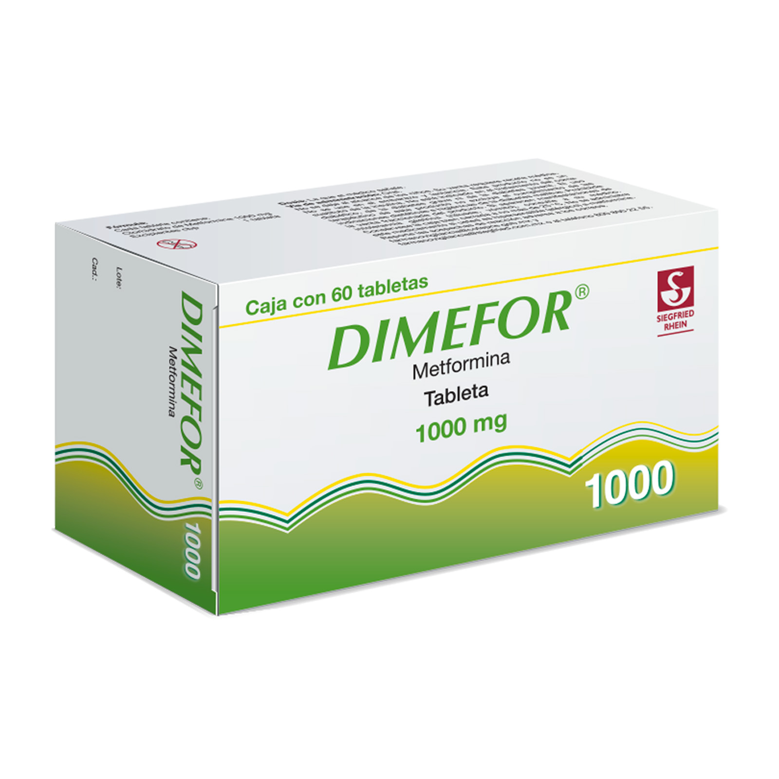 Dimefor 1000 mg - Caja con 60 tabletas