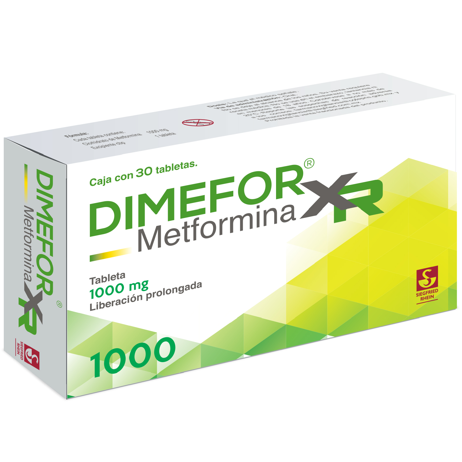 Dimefor XR 1000 mg - Caja con 30 tabletas
