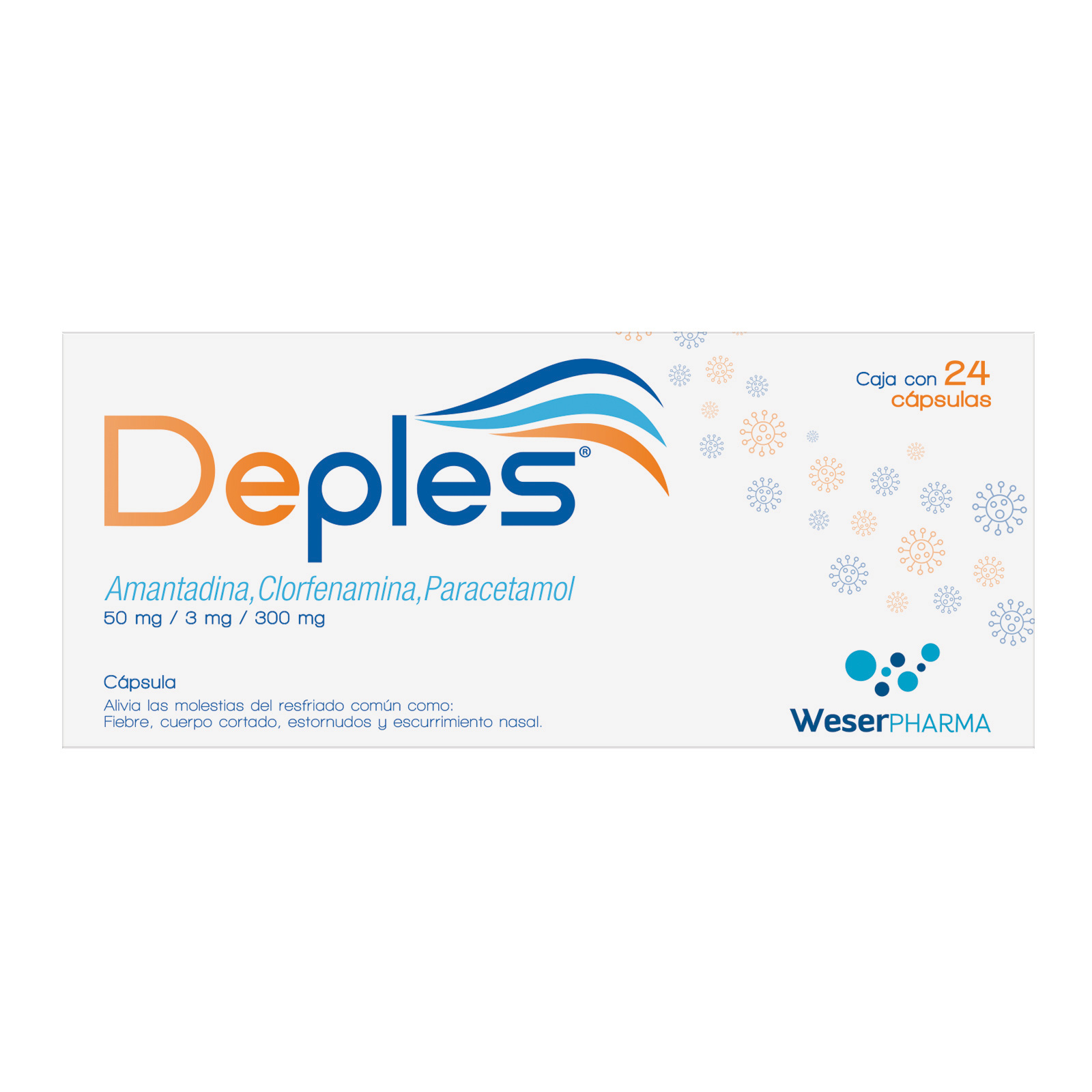 Deples 50 mg/ 3 mg/ 300 mg con 24 Caps