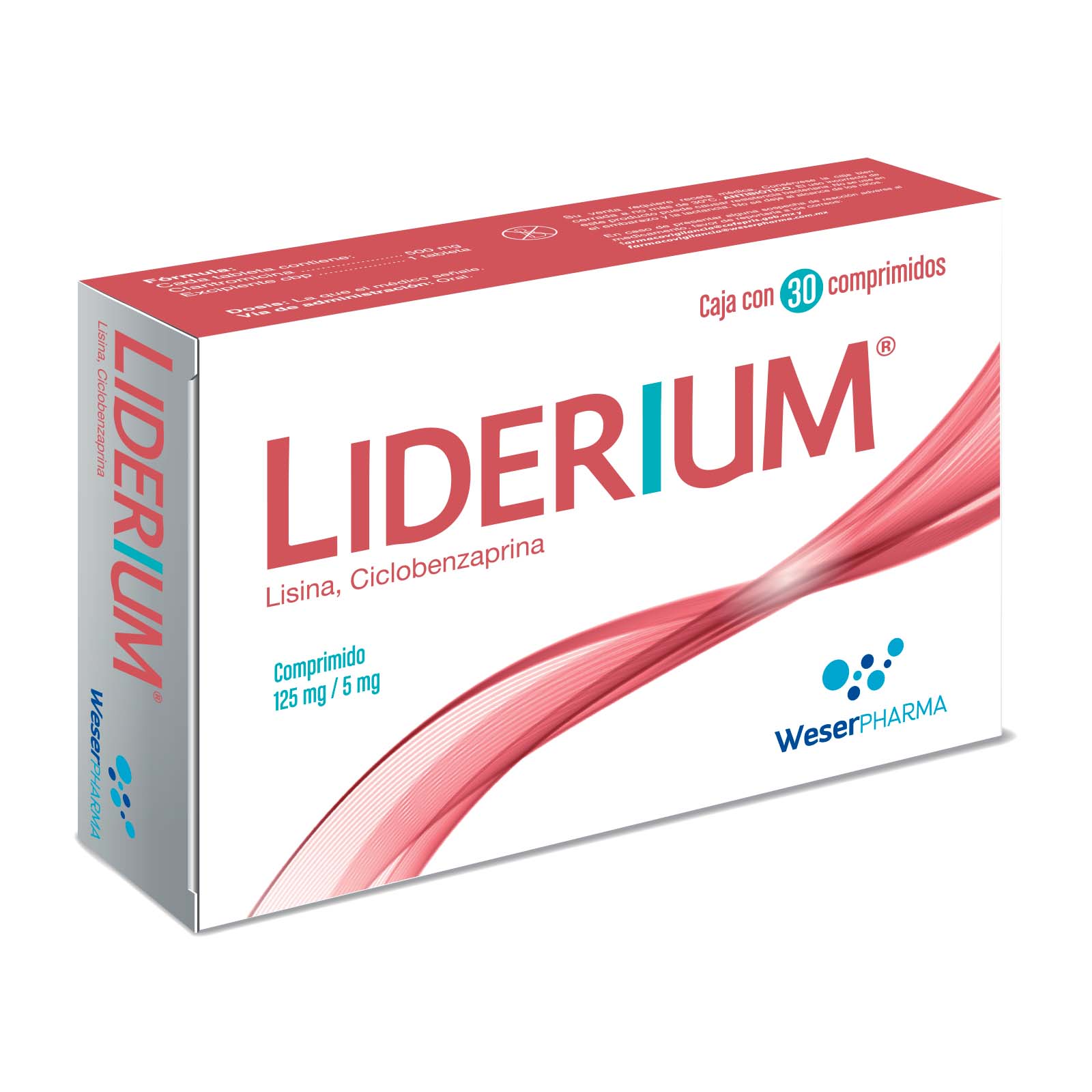 Farmacias del Ahorro | Liderium 125 mg/ 5 mg Oral 30 Comprimidos ...